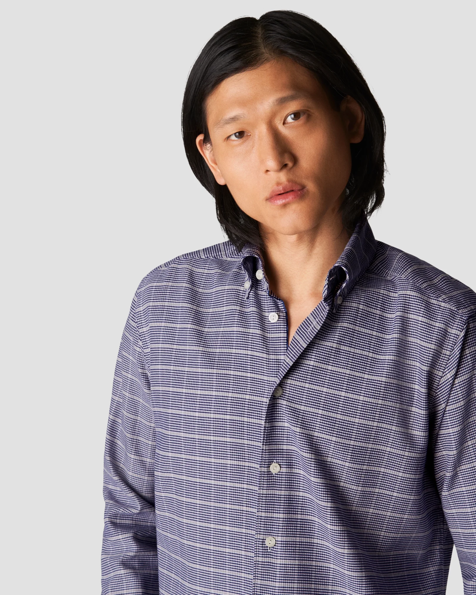 Eton - navy blue twill tencel flanne