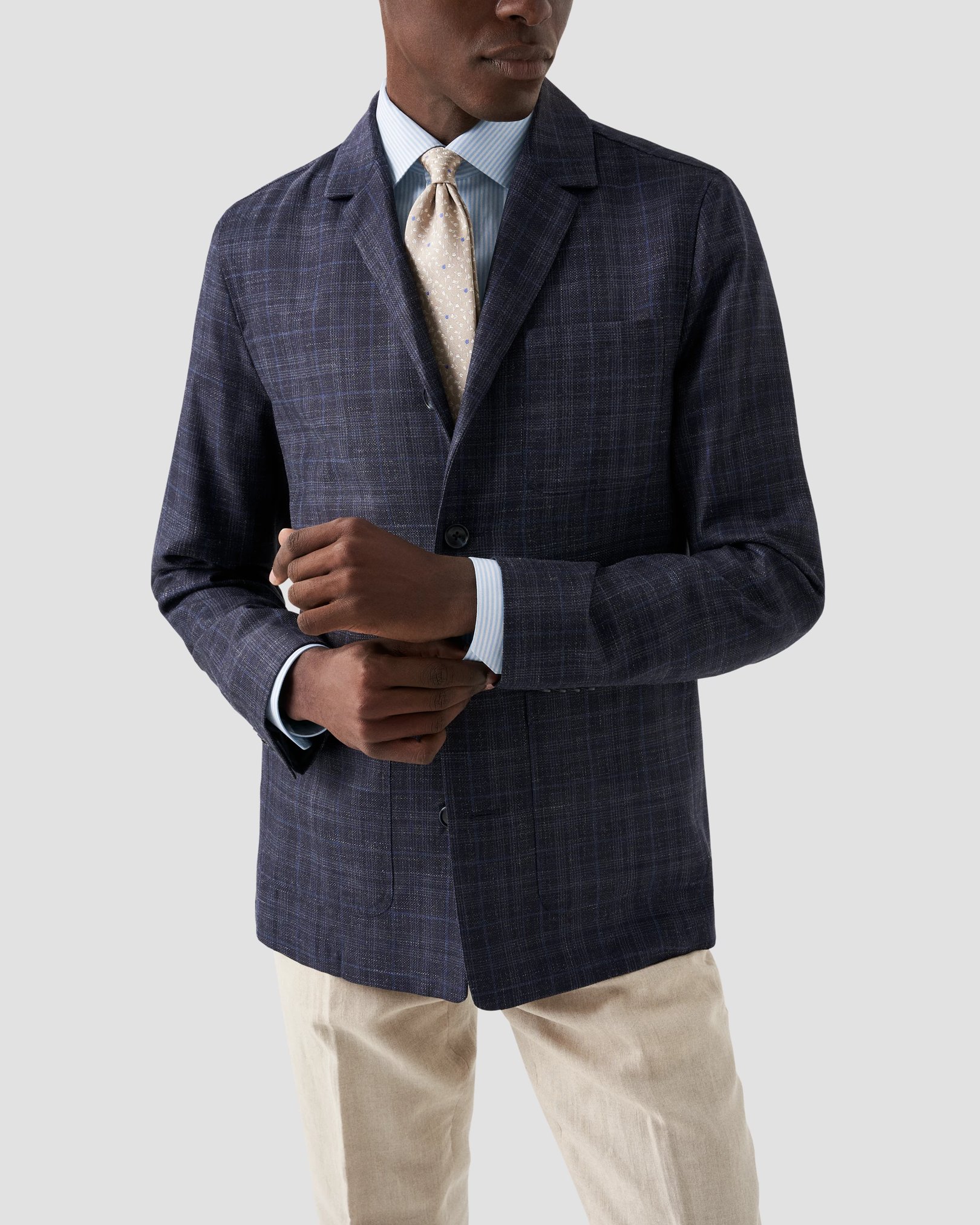 Eton - elevated striped poplin shirt