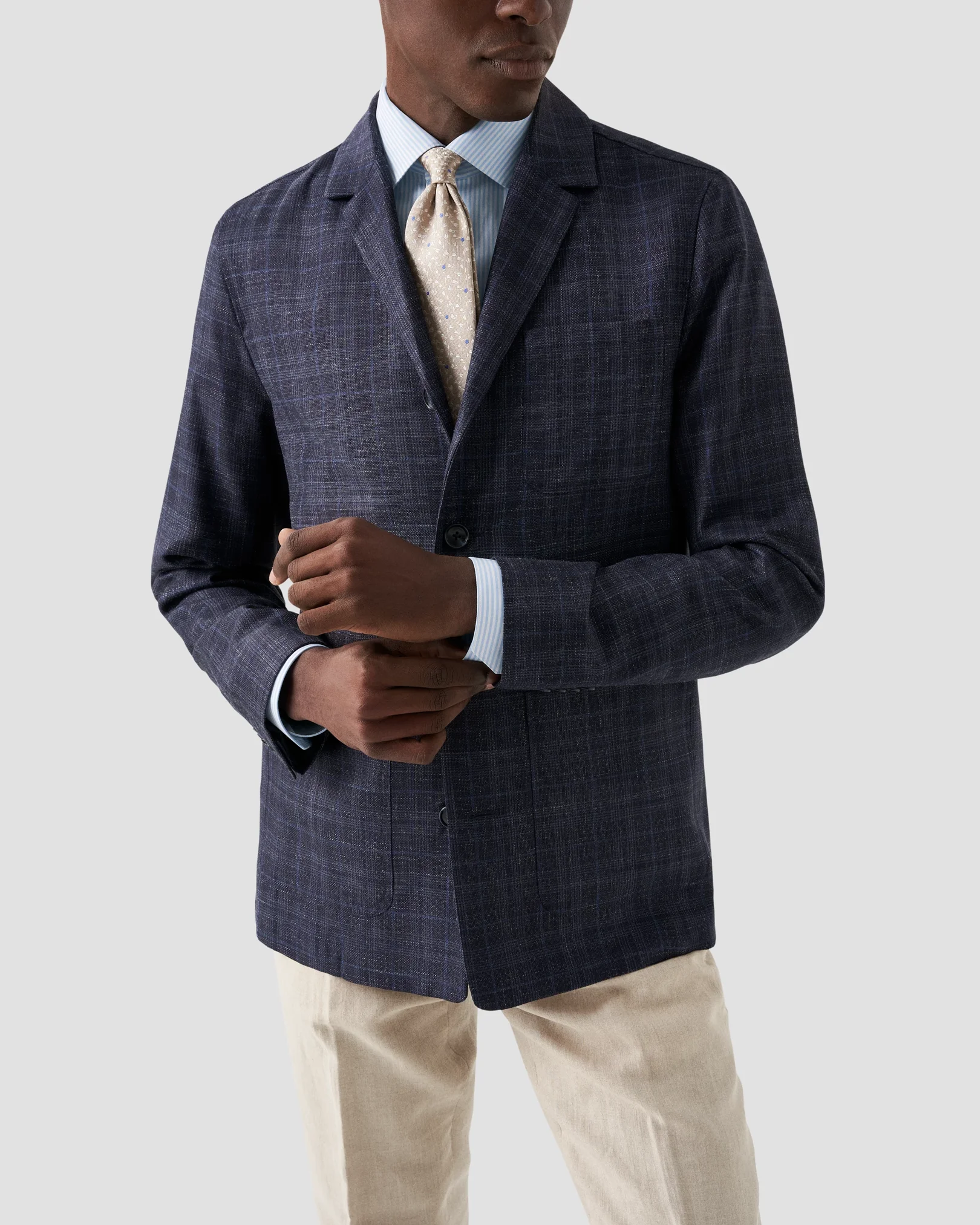 Eton - elevated striped poplin shirt