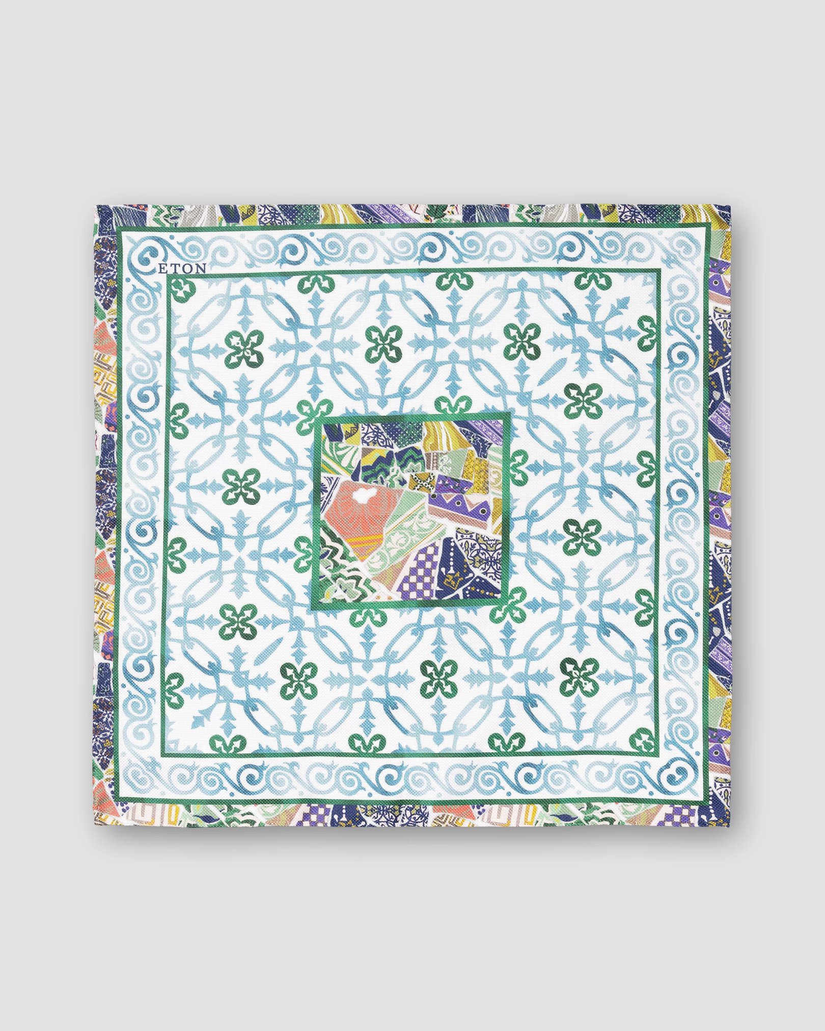 Eton - multi geometric cotton pocket square