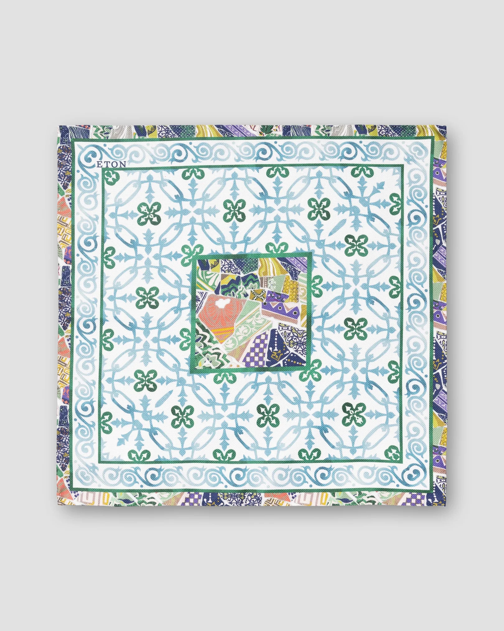 Eton - multi geometric cotton pocket square