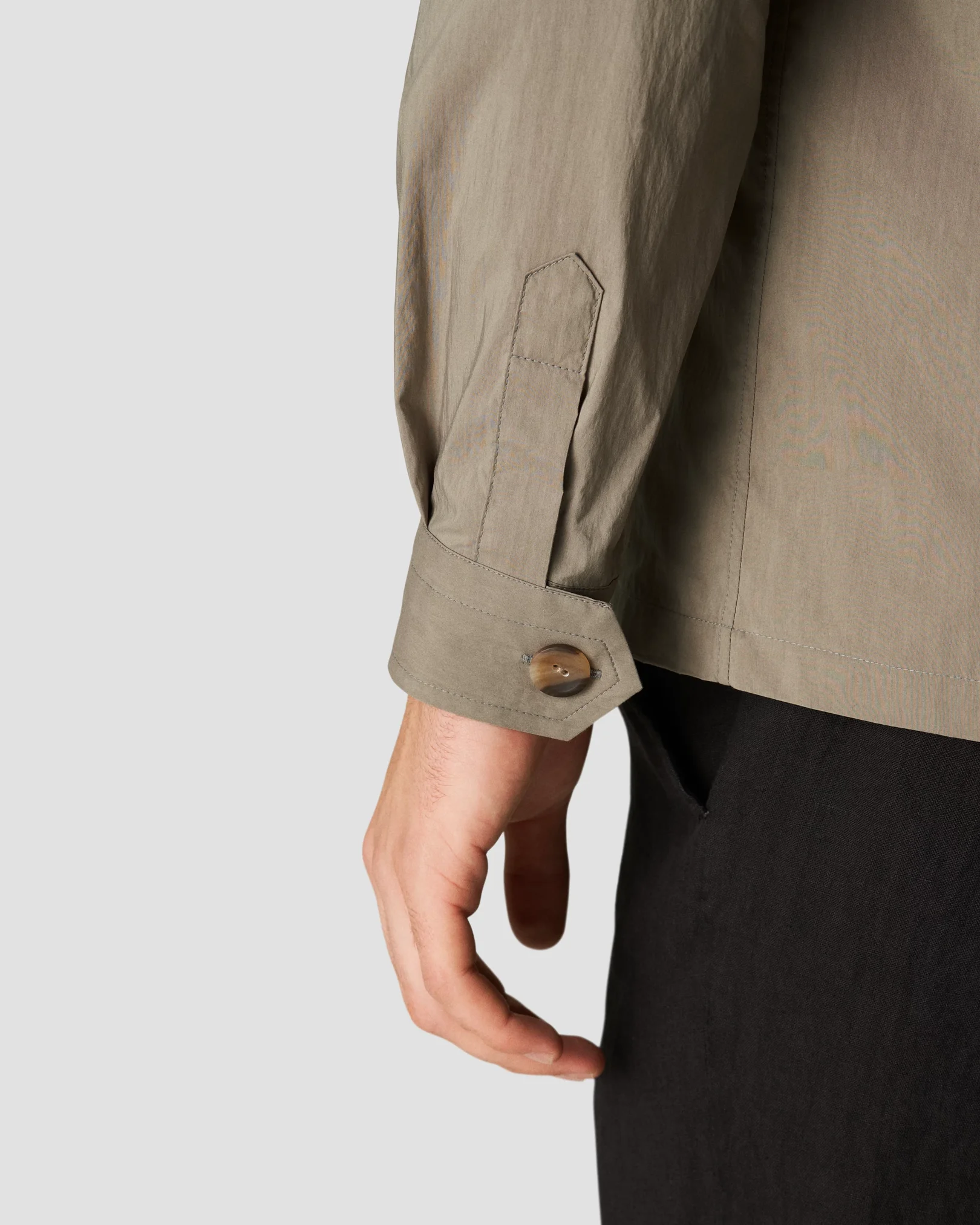 Eton - dark brown cotton and nylon overshirt