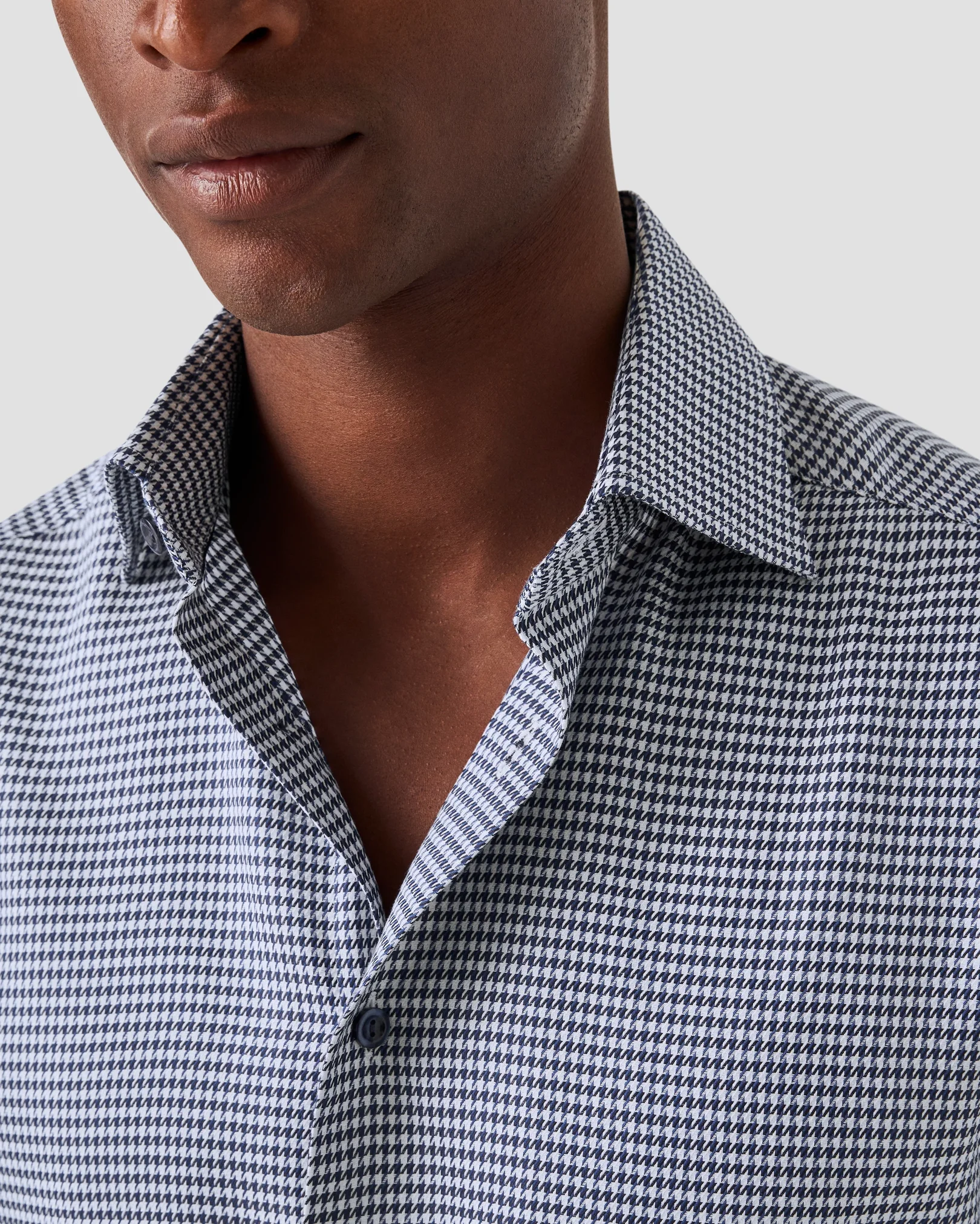 Eton - navy houndstooth signature twill