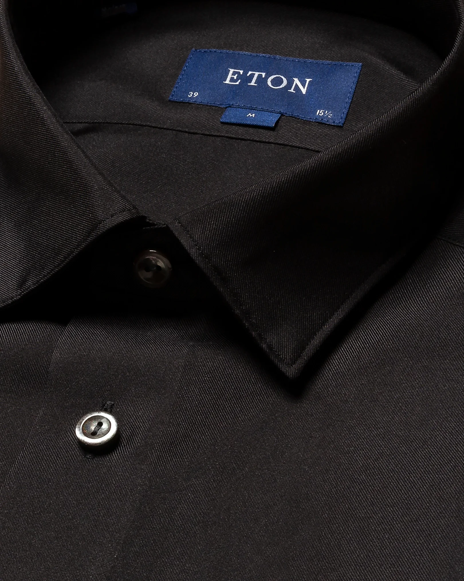 Eton - black silk pointed collar