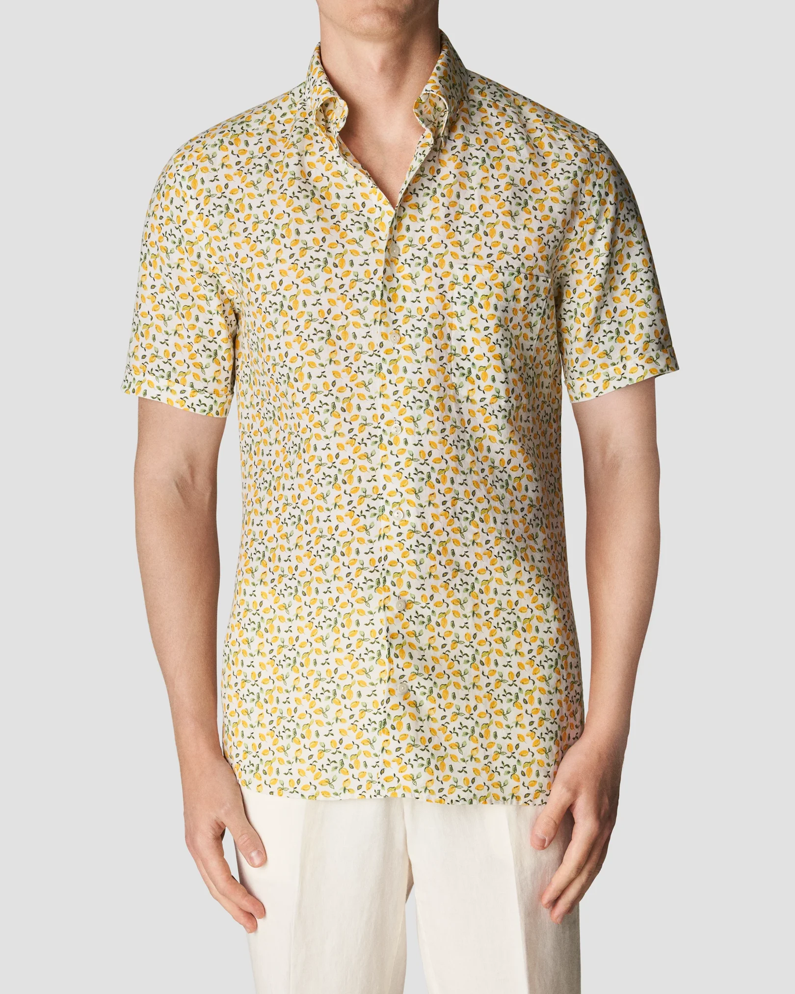 Eton - yellow lemon linen button