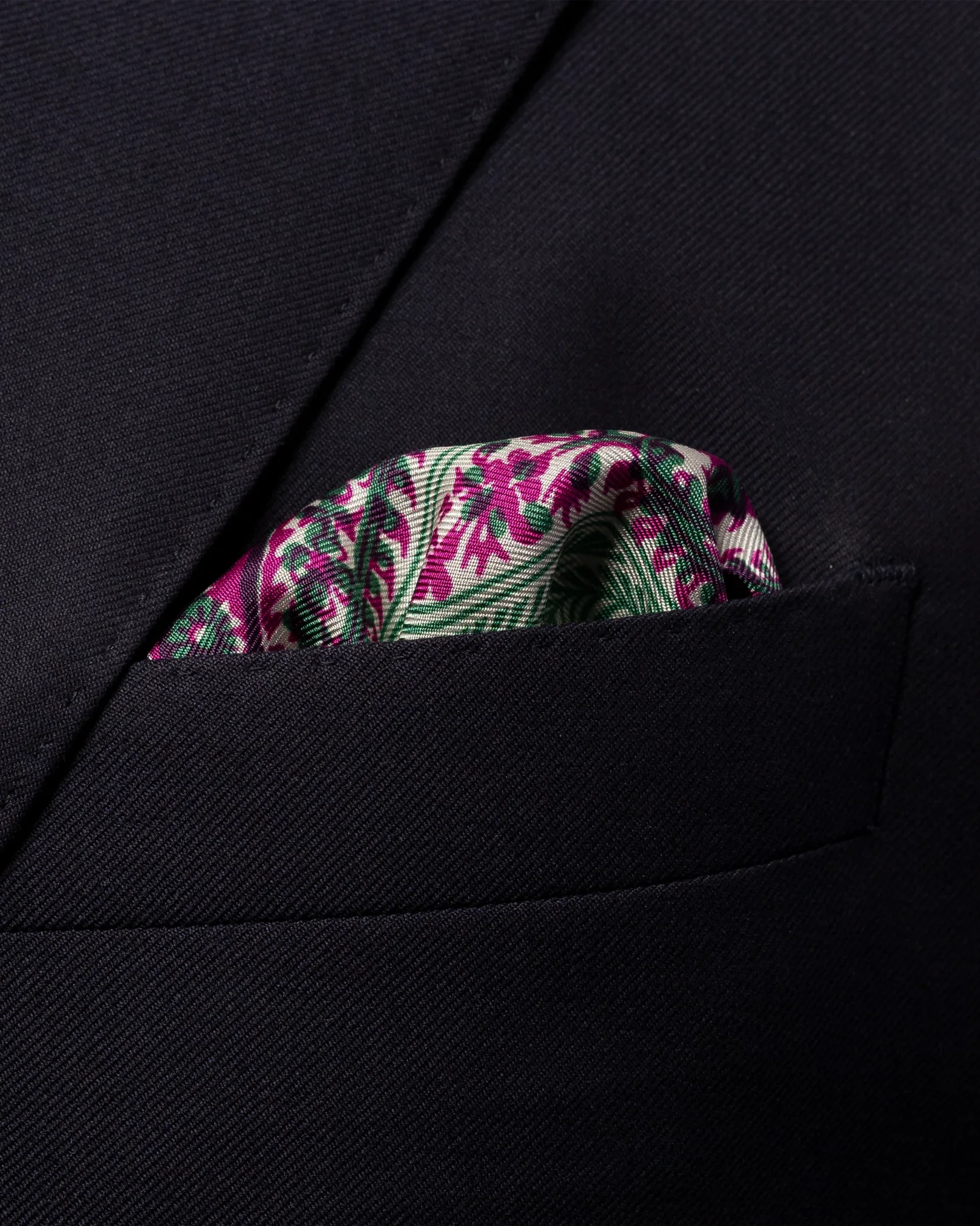 Eton - green bold paisley pocket square