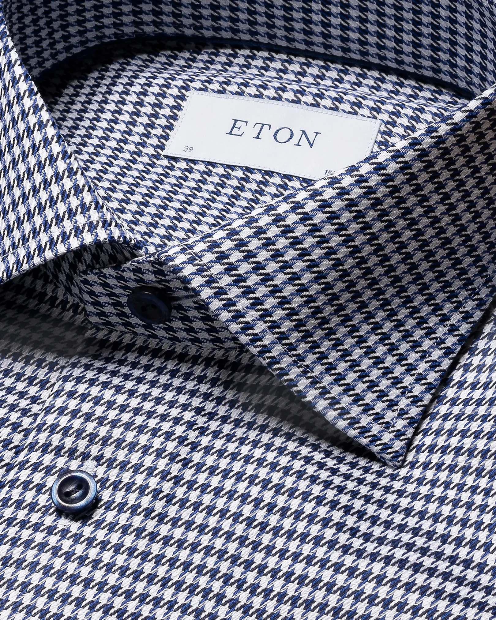 Eton - navy houndstooth signature twill