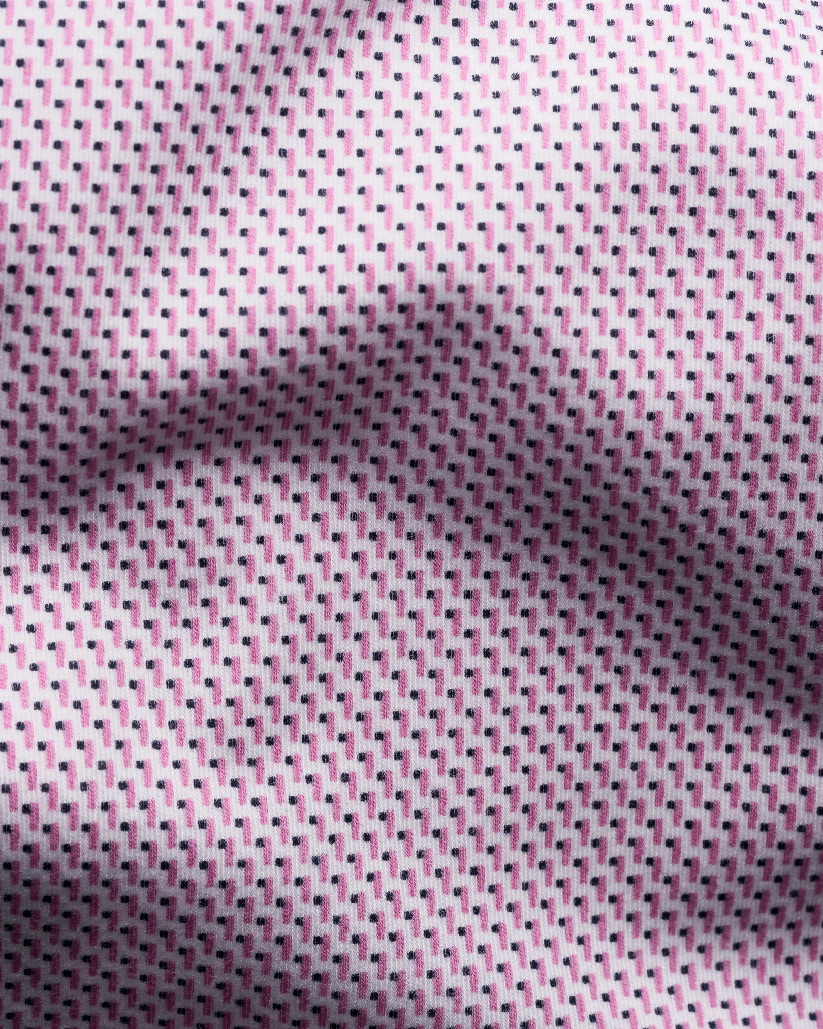Eton - pink geometric cotton four way stretch shirt