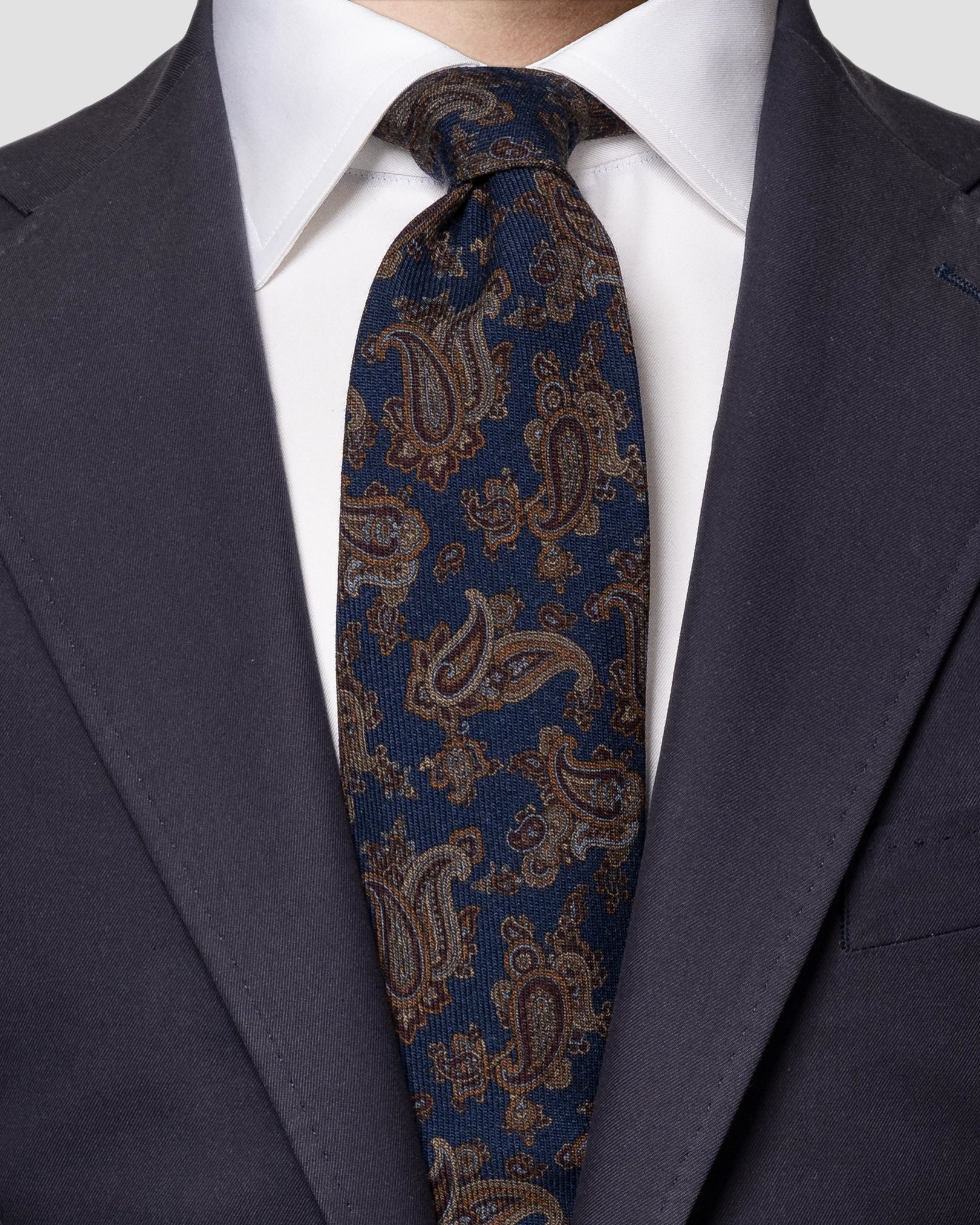 Eton - navy blue wool tie