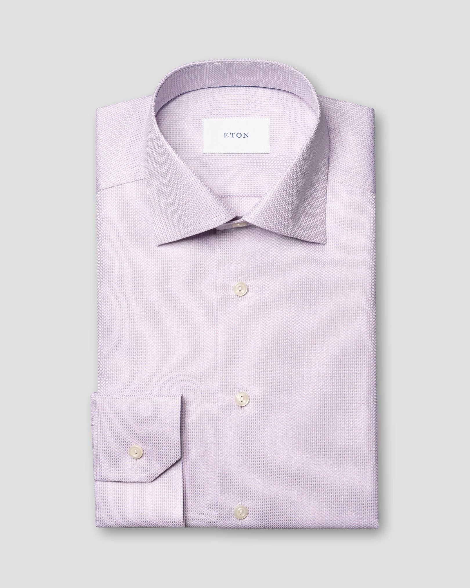 Eton - pink herringbone signature dobby shirt