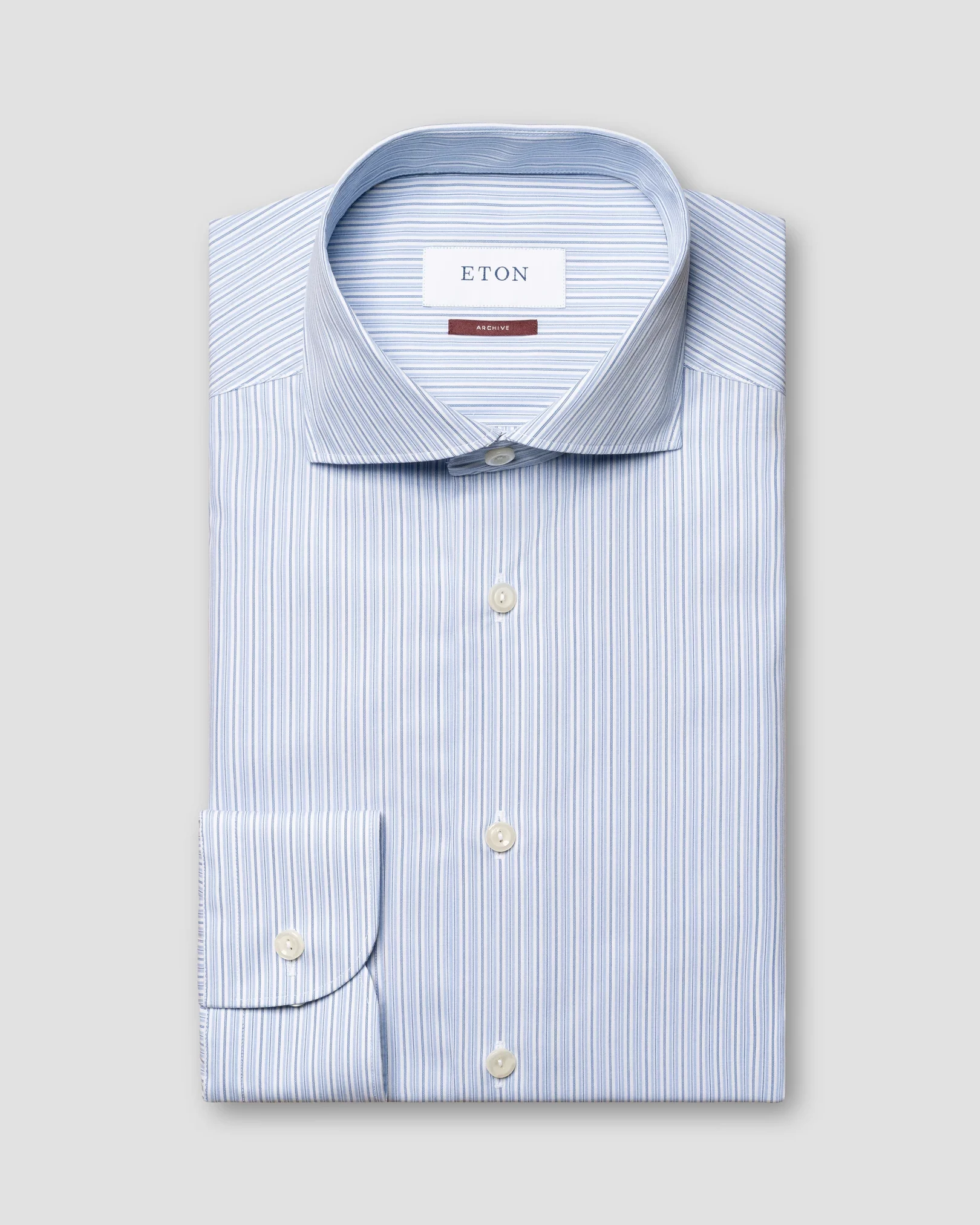 Eton - dark blue poplin archive sripe
