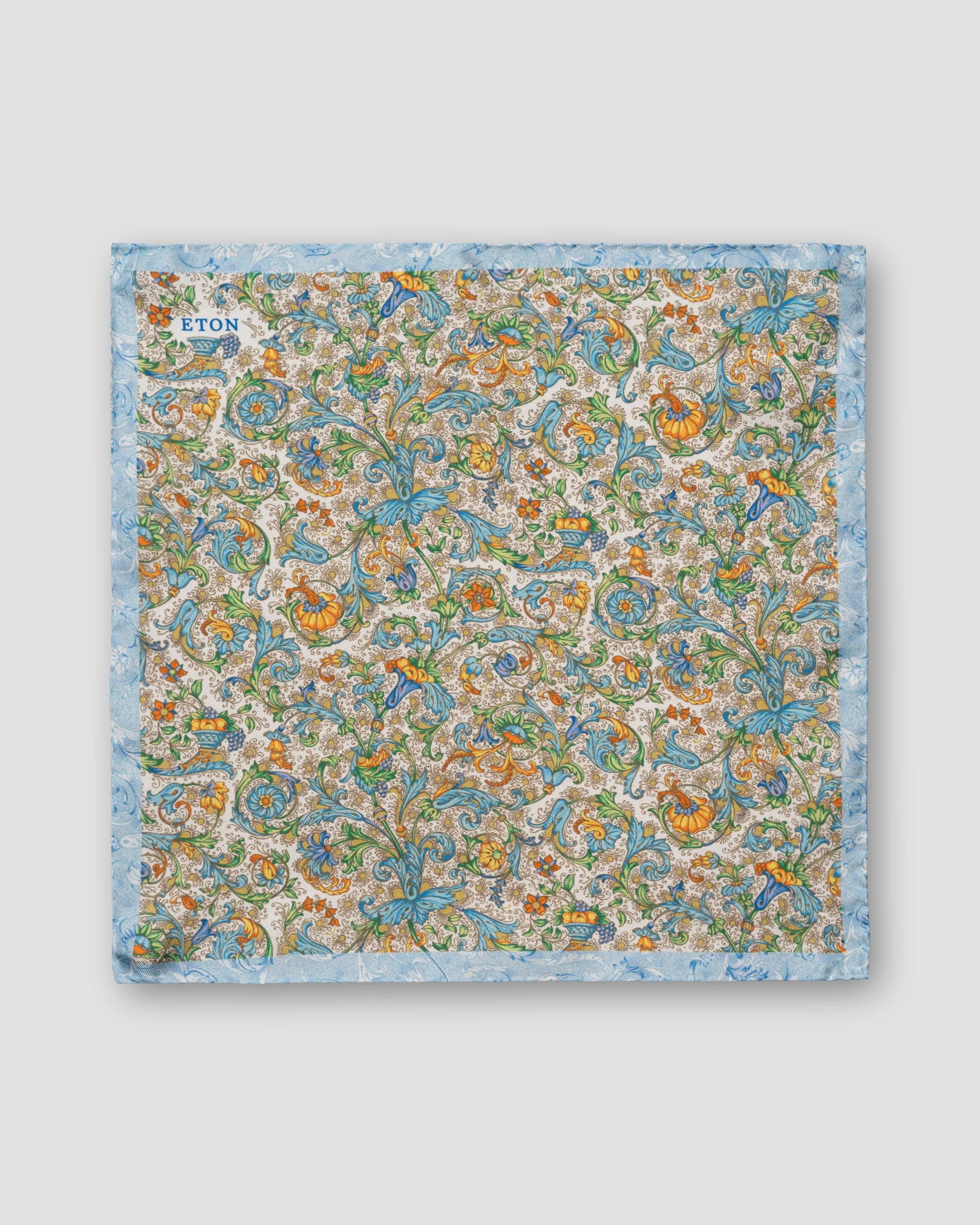 Eton - white floral silk pocket square