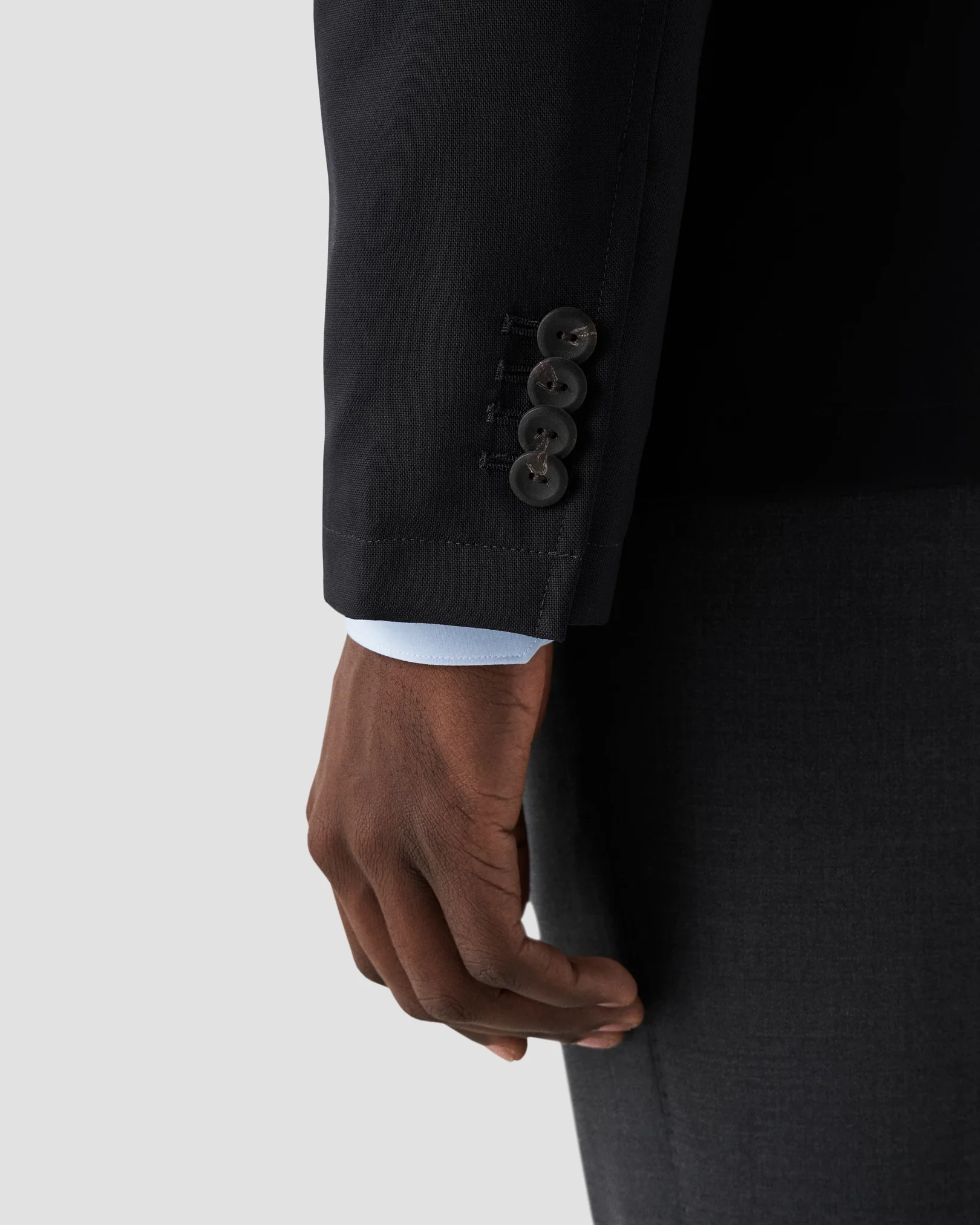 Eton - navy blue turndown collar overshirt