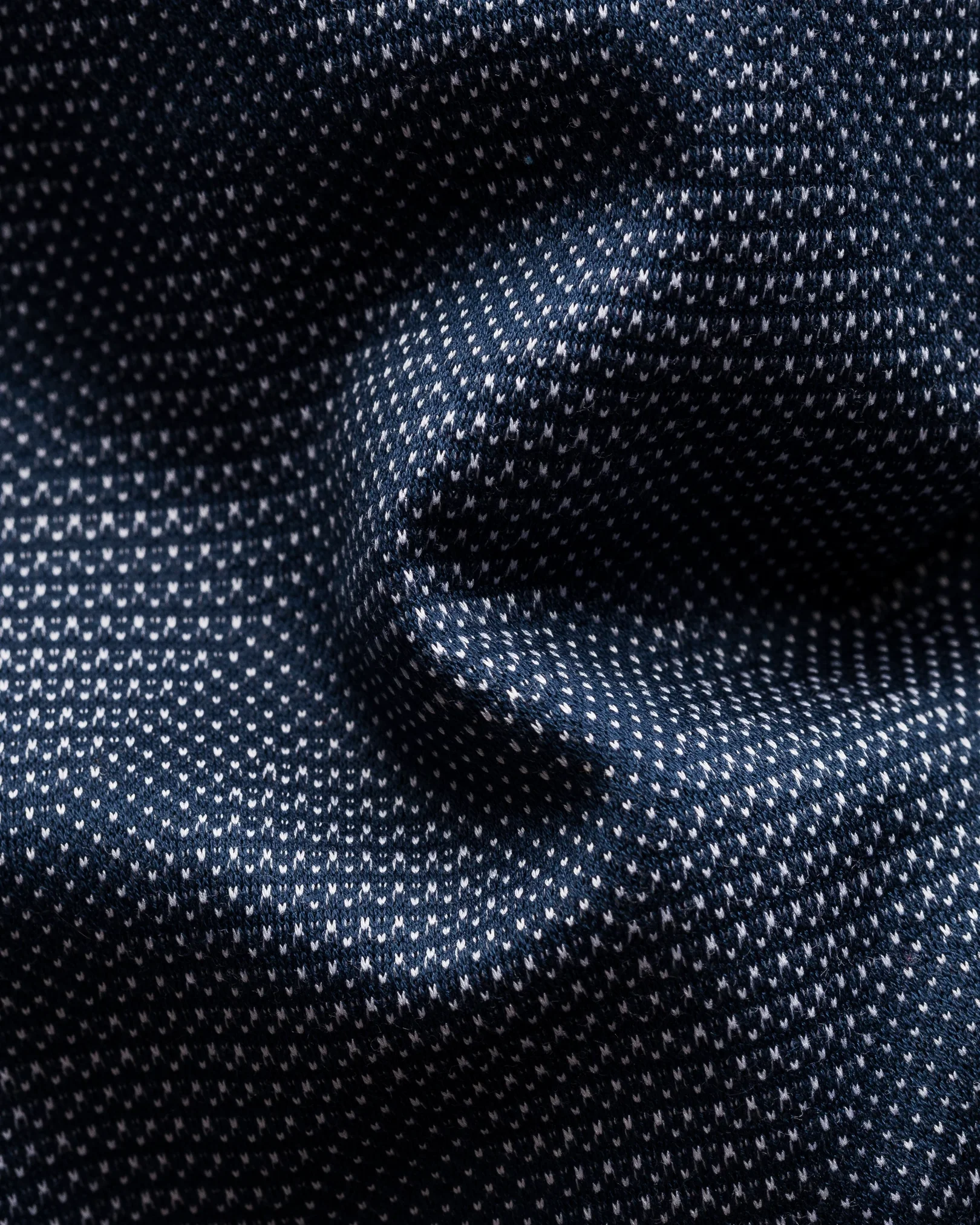 Eton - dark blue knit jacquard short sleeve