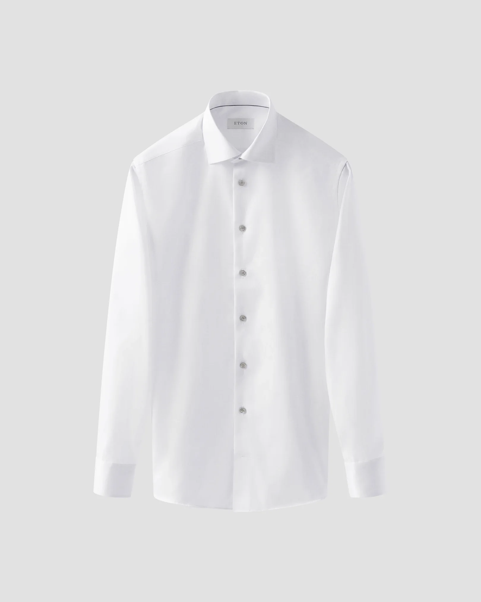 Eton - white twill shirt with grey details