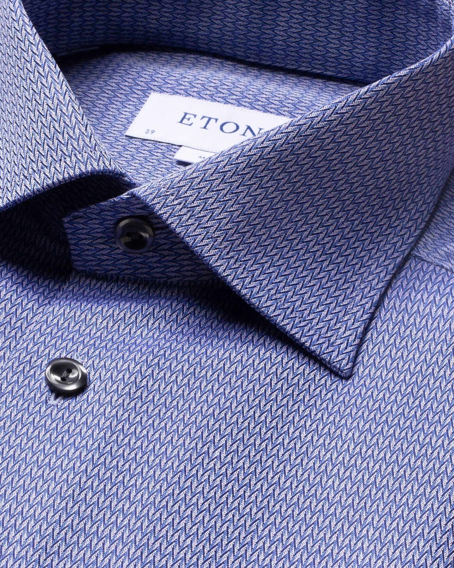 Eton - dark blue dobby cut away single contemporary