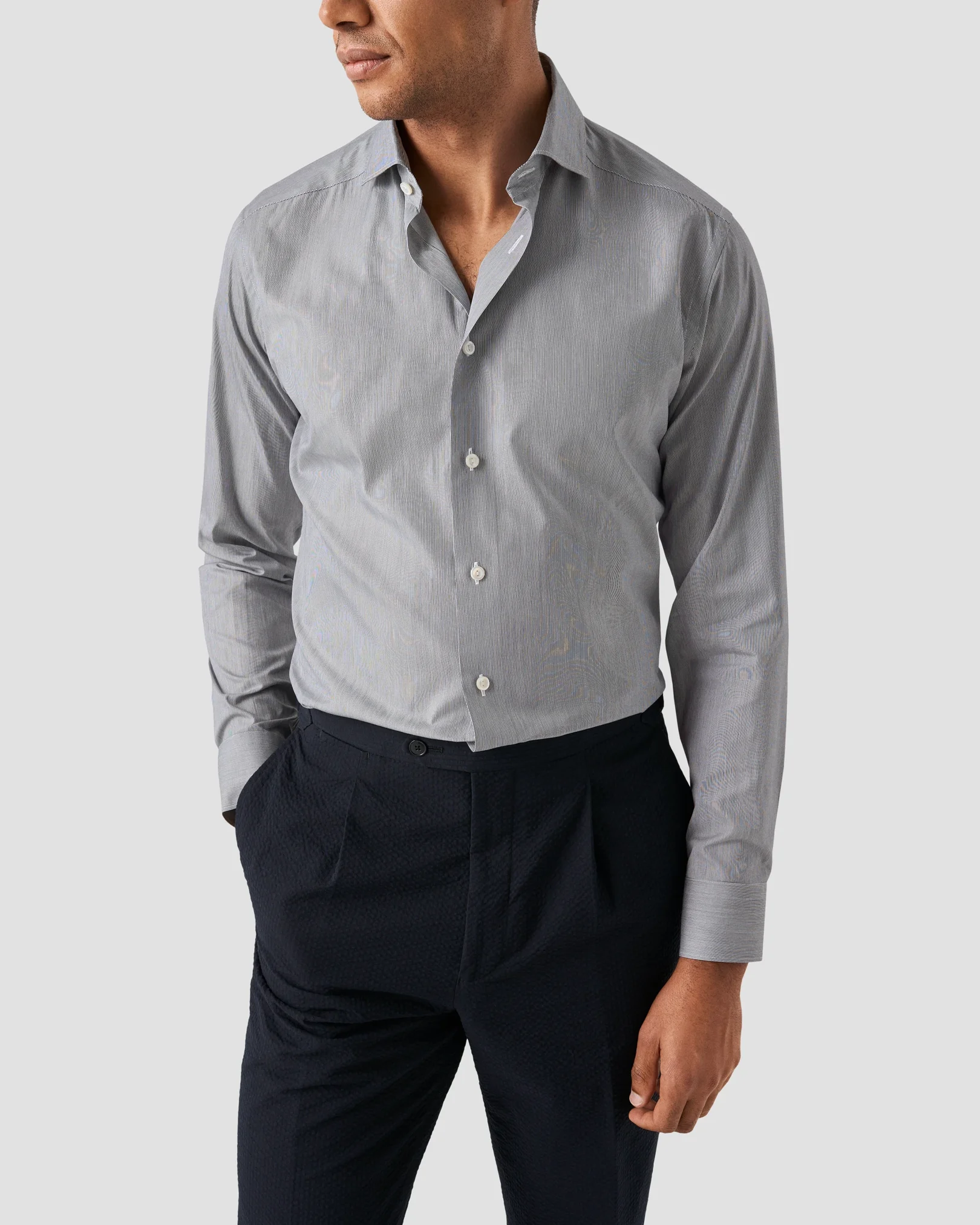 Eton - Striped Cotton Silk Shirt