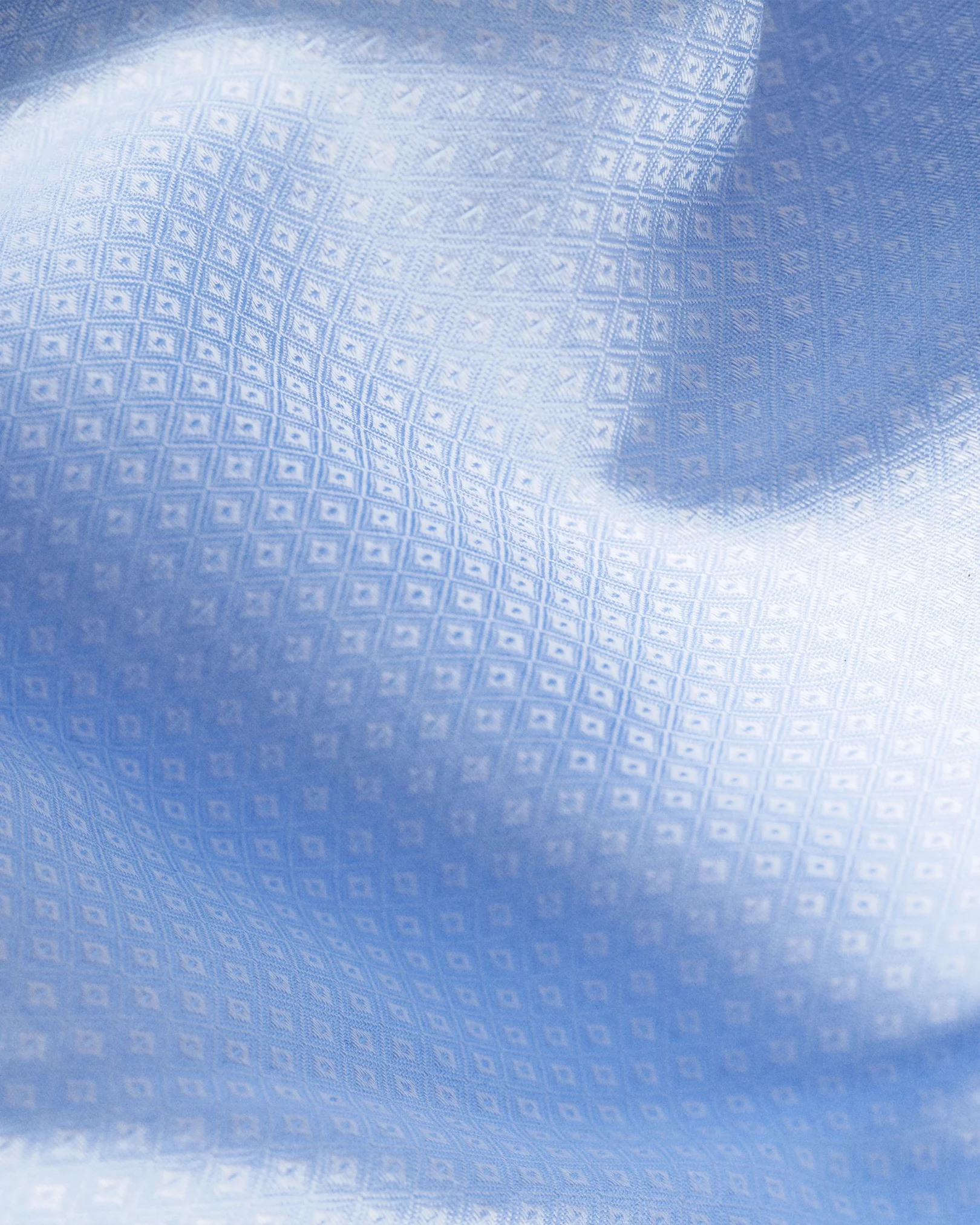 Eton - light blue diamond weave shirt extreme cut away