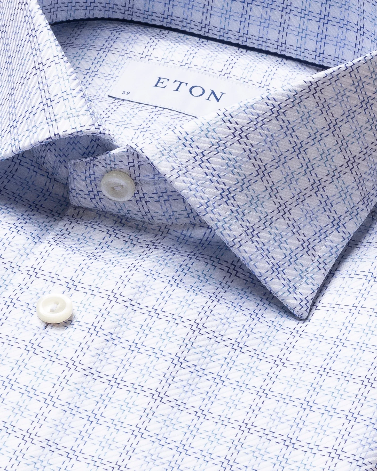 Eton - blue plaid king twill shirt