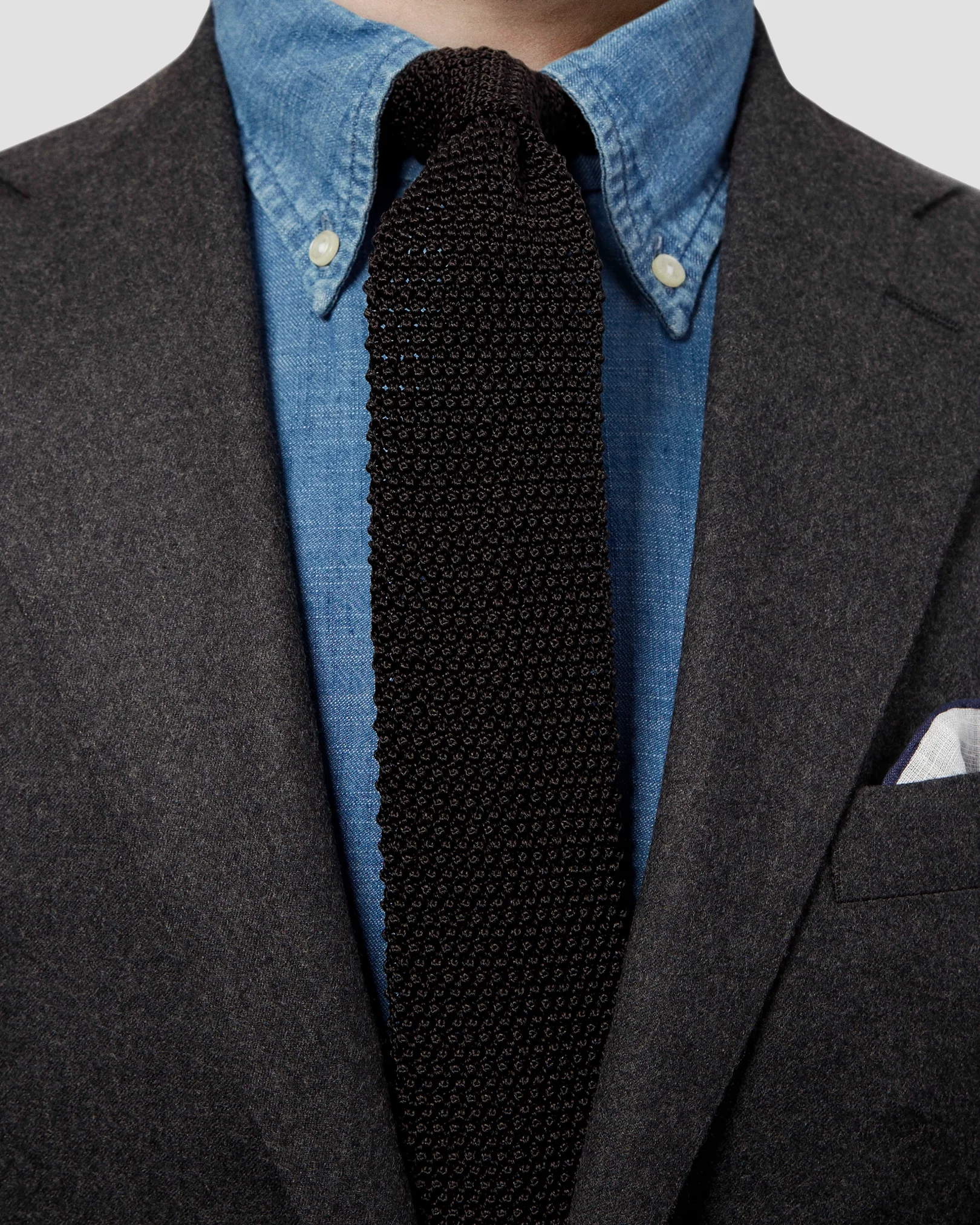 Eton - black knitsilk tie