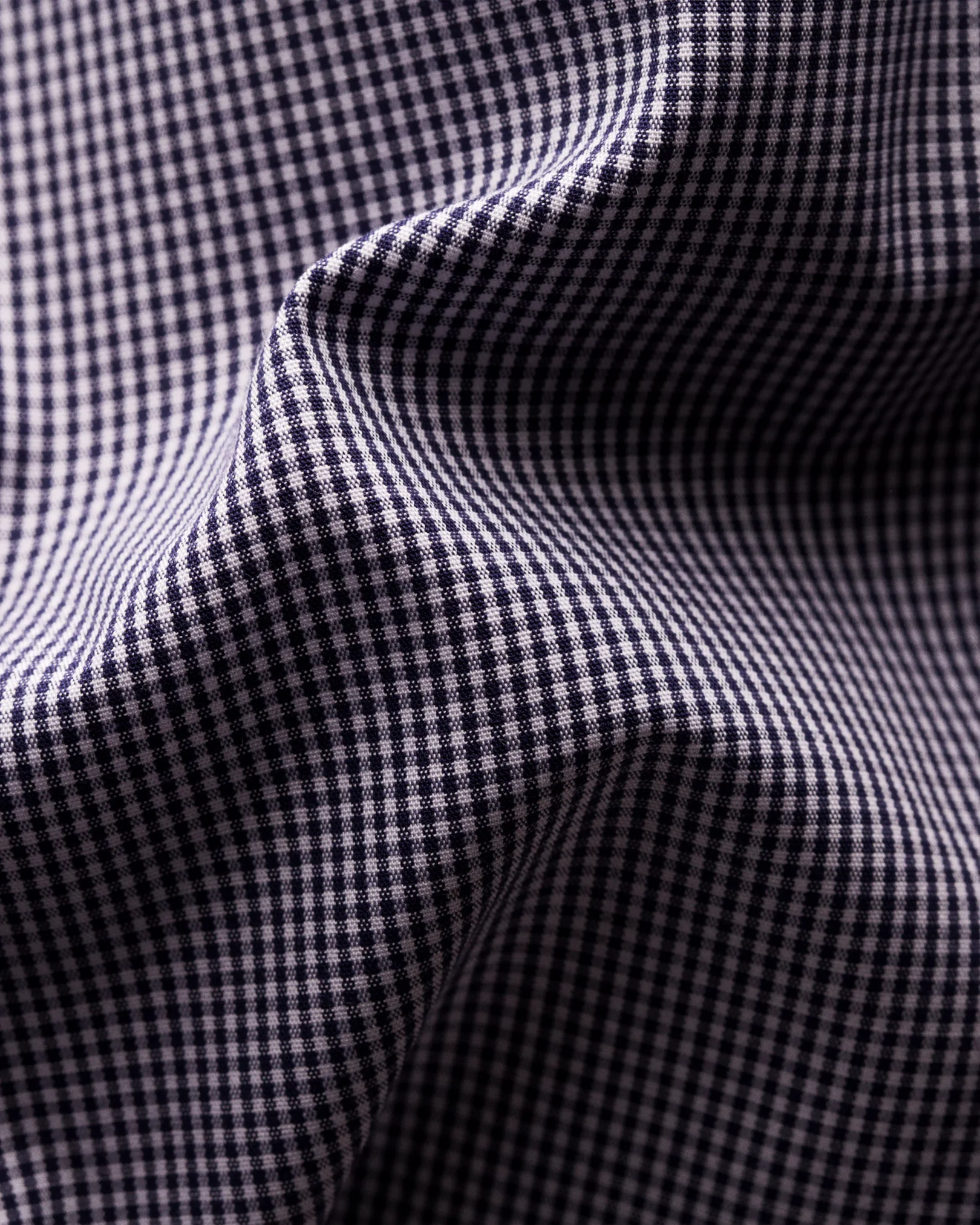 Eton - navy mini gingham poplin shirt