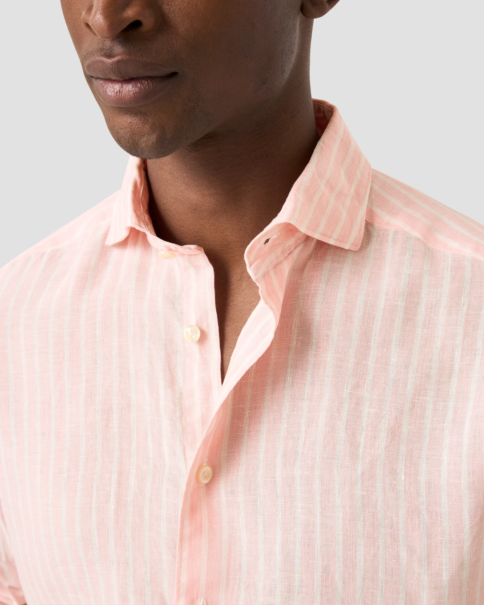 Eton - pink striped linen shirt pink striped linen shirt