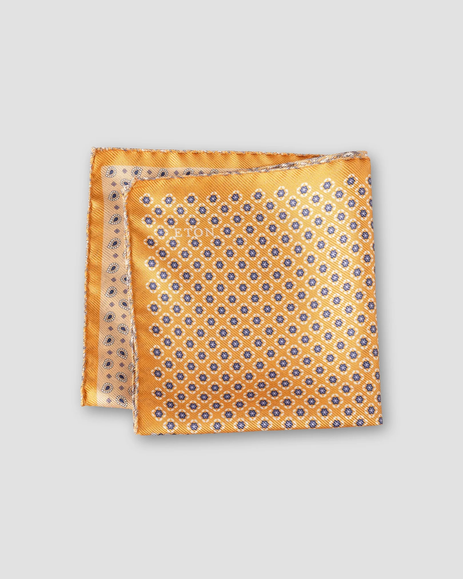 Eton - orange four sided silk pocket square