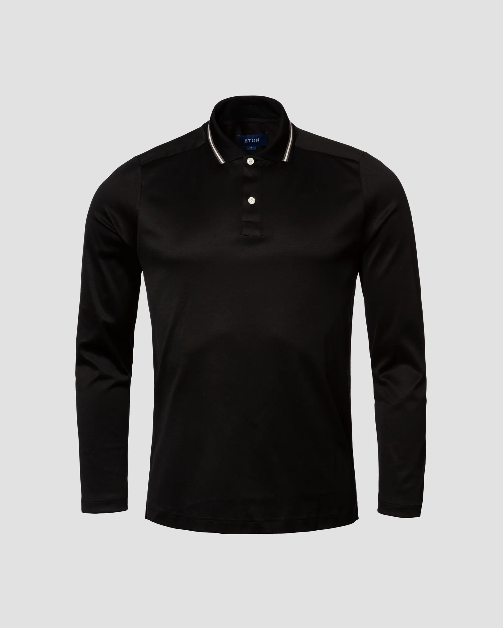 Eton - black jersey knittedcollar