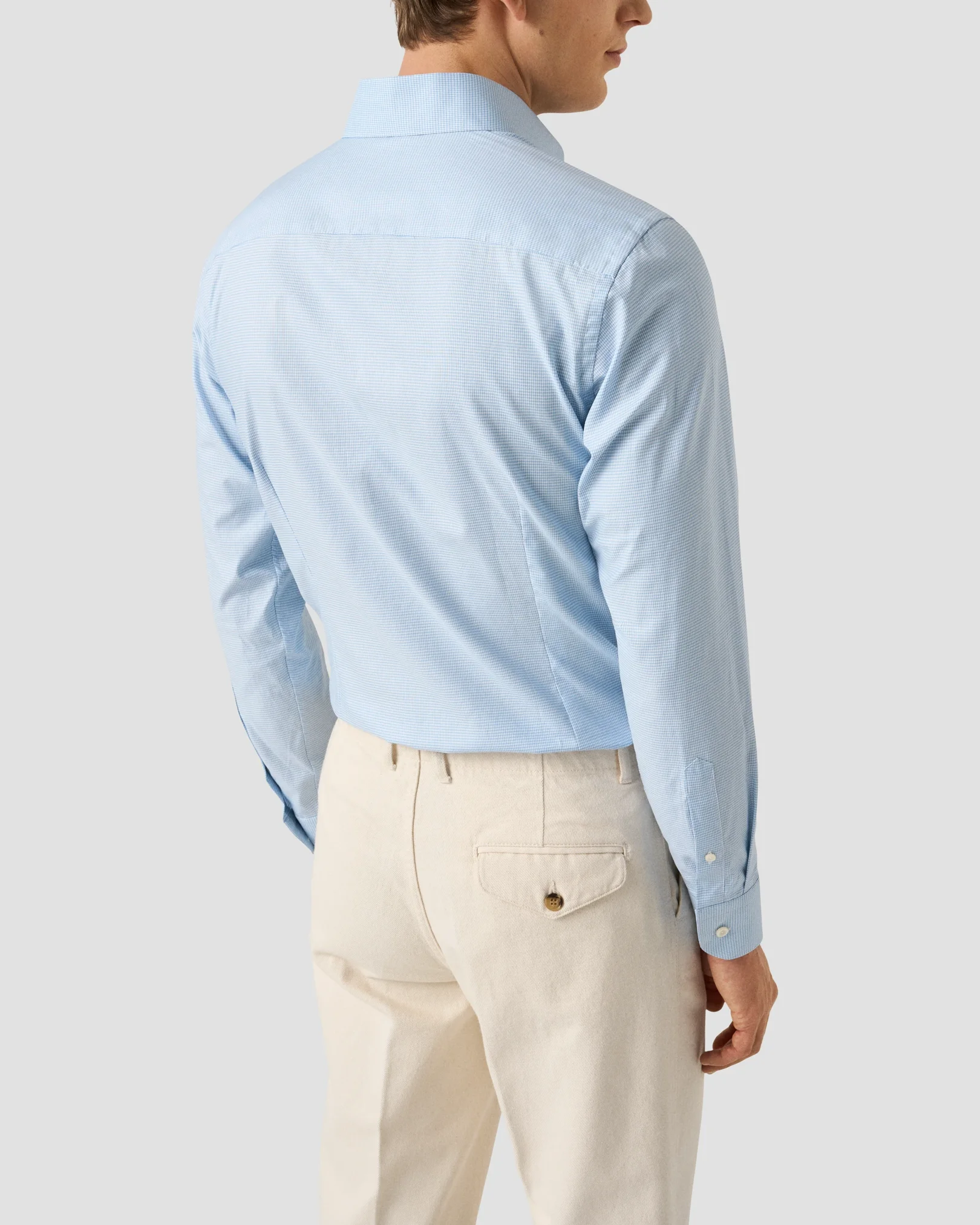 Eton - light blue check signature oxfordshirt
