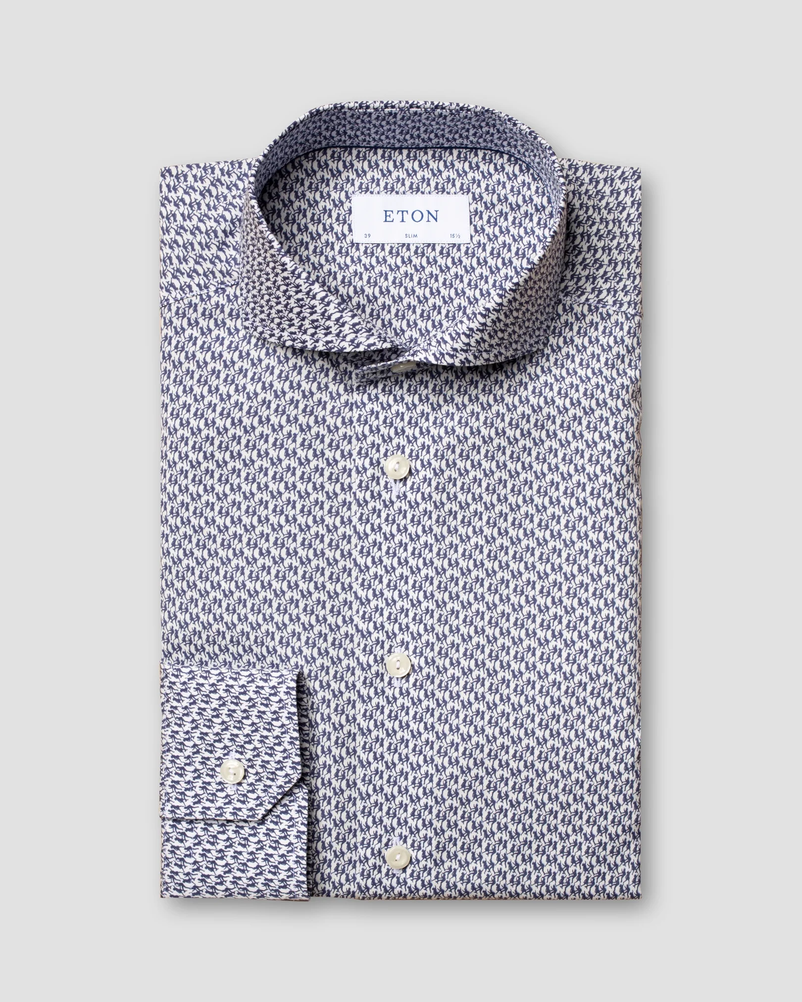 Eton - jazz dance print shirt extreme cut away
