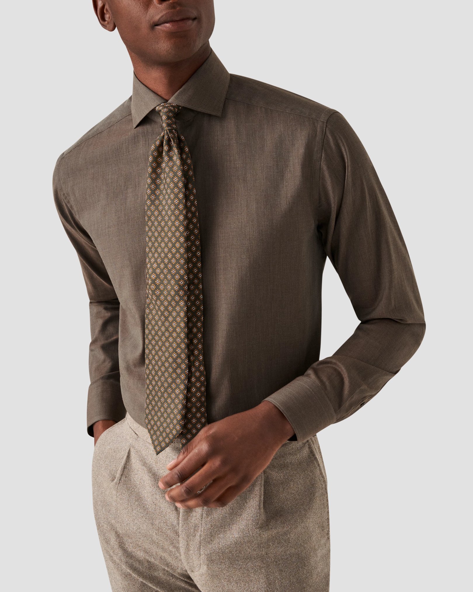 Eton - dark brown flanell
