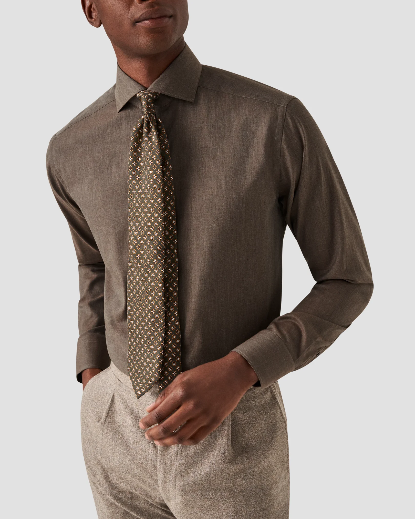 Eton - dark brown flanell