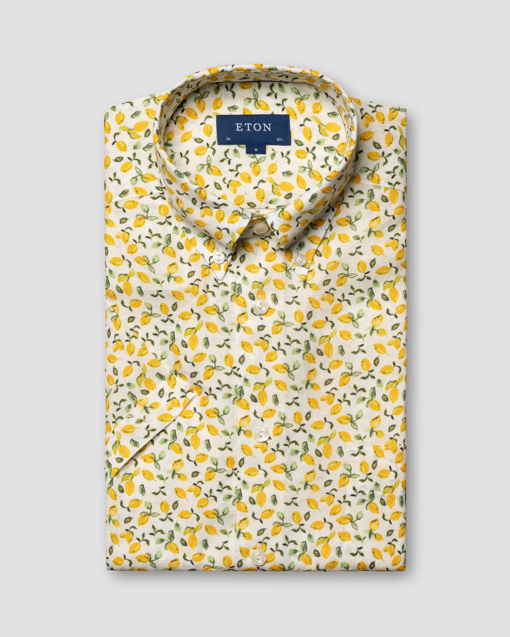Eton - yellow lemon linen button