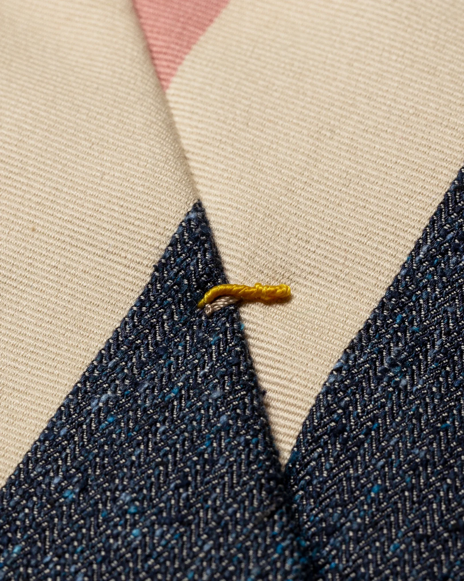 Eton - navy bue regimental stripe cotton silk tie