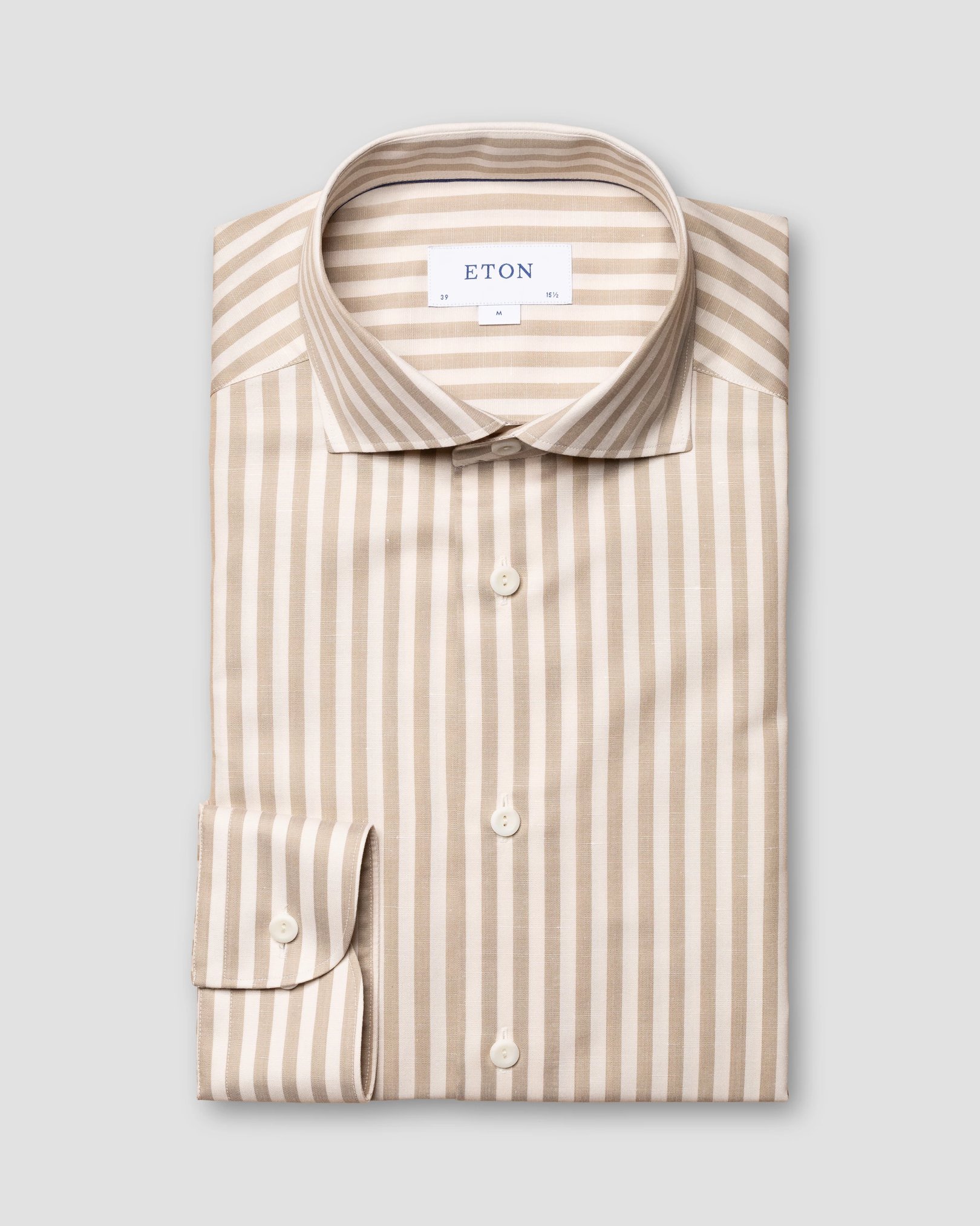 Eton - brown wrinkle free cotton linen
