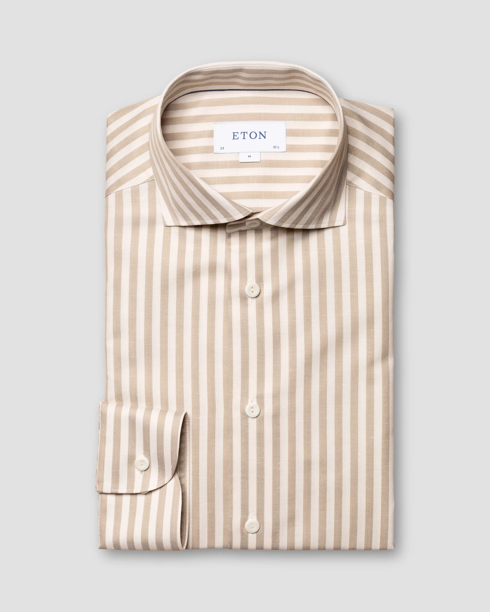 Eton - brown wrinkle free cotton linen