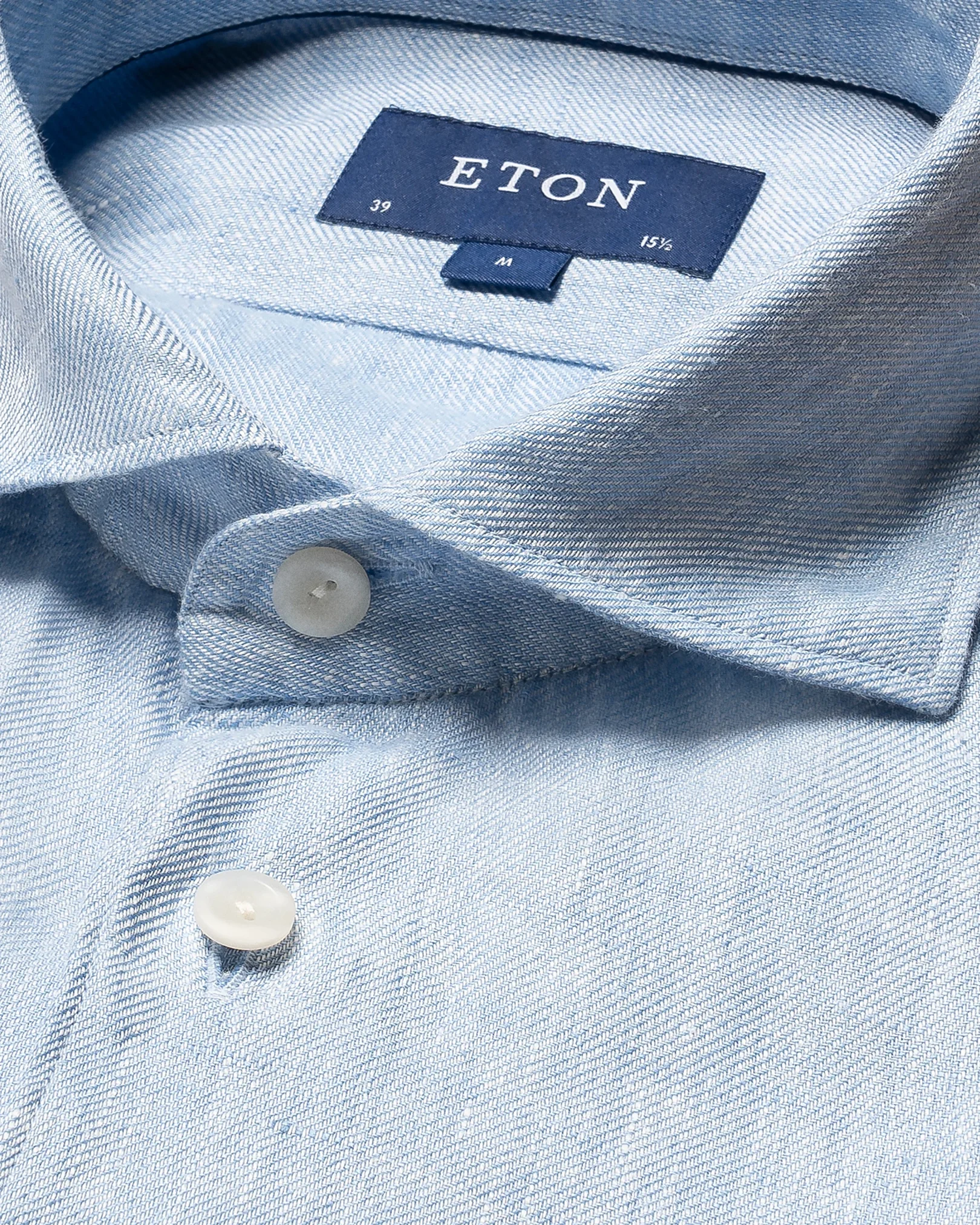 Eton - dark blue linen wide spread shirt