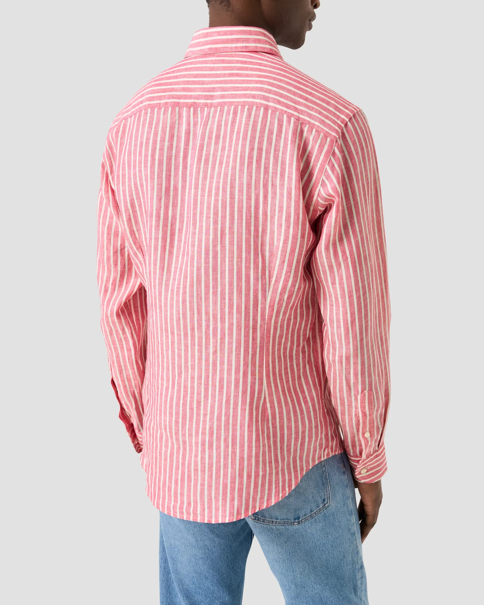 Eton - red striped linen shirt