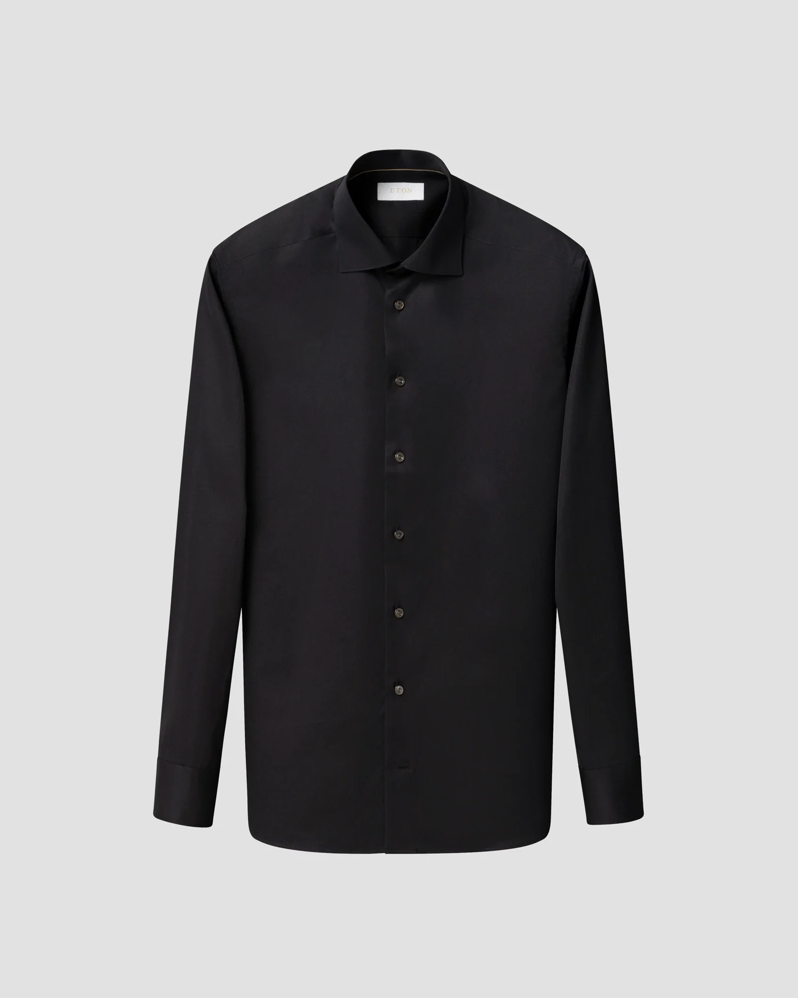 Eton - black solid elevated twill shirt