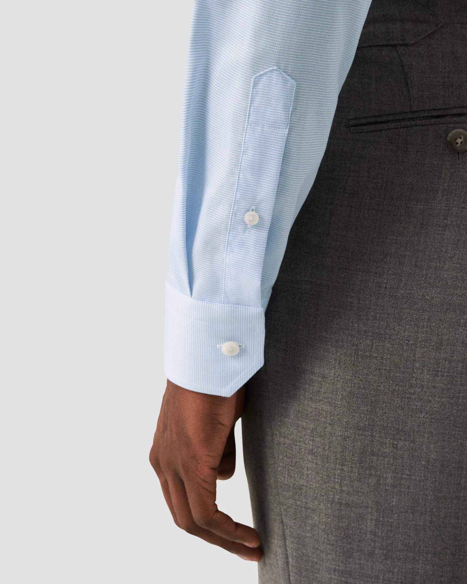 Eton - light blue solid twill shirt