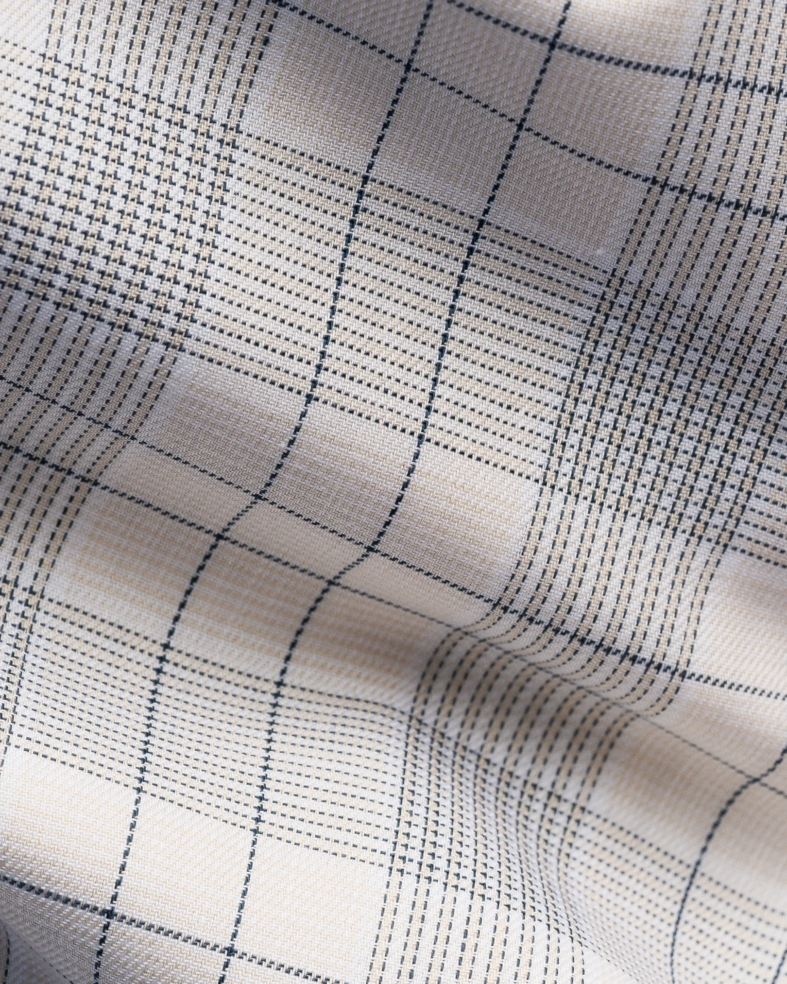 Eton - beige check twill shirt