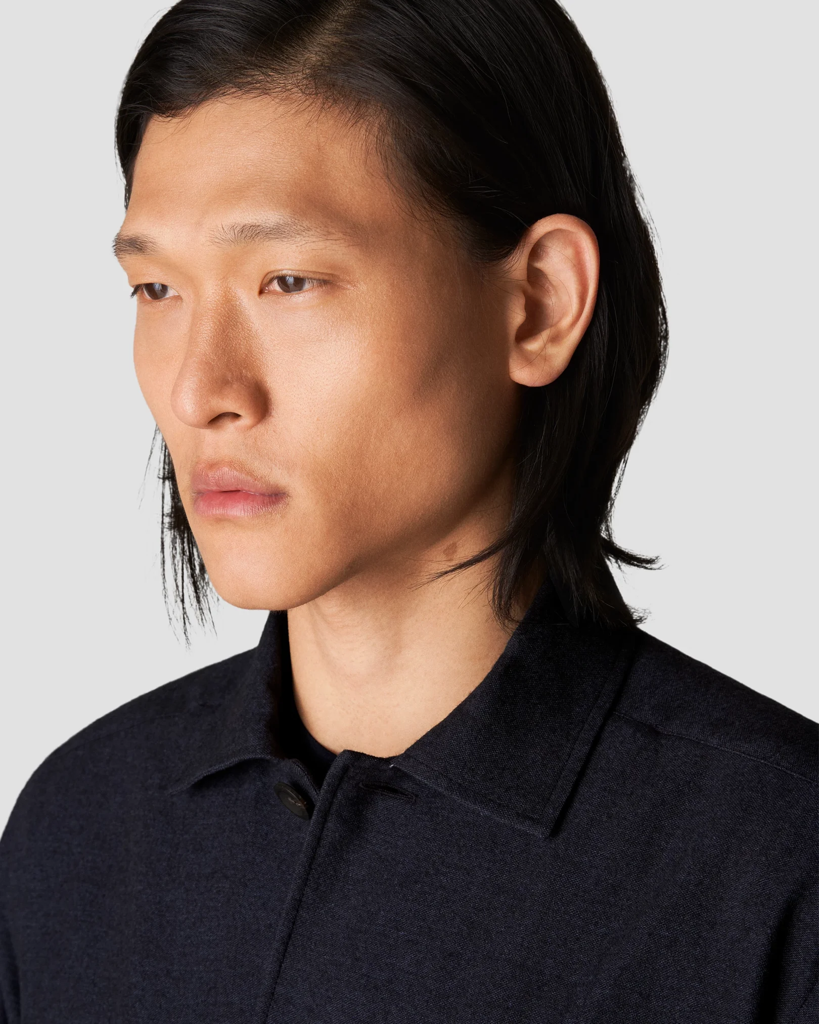 Eton - black flannel overshirt