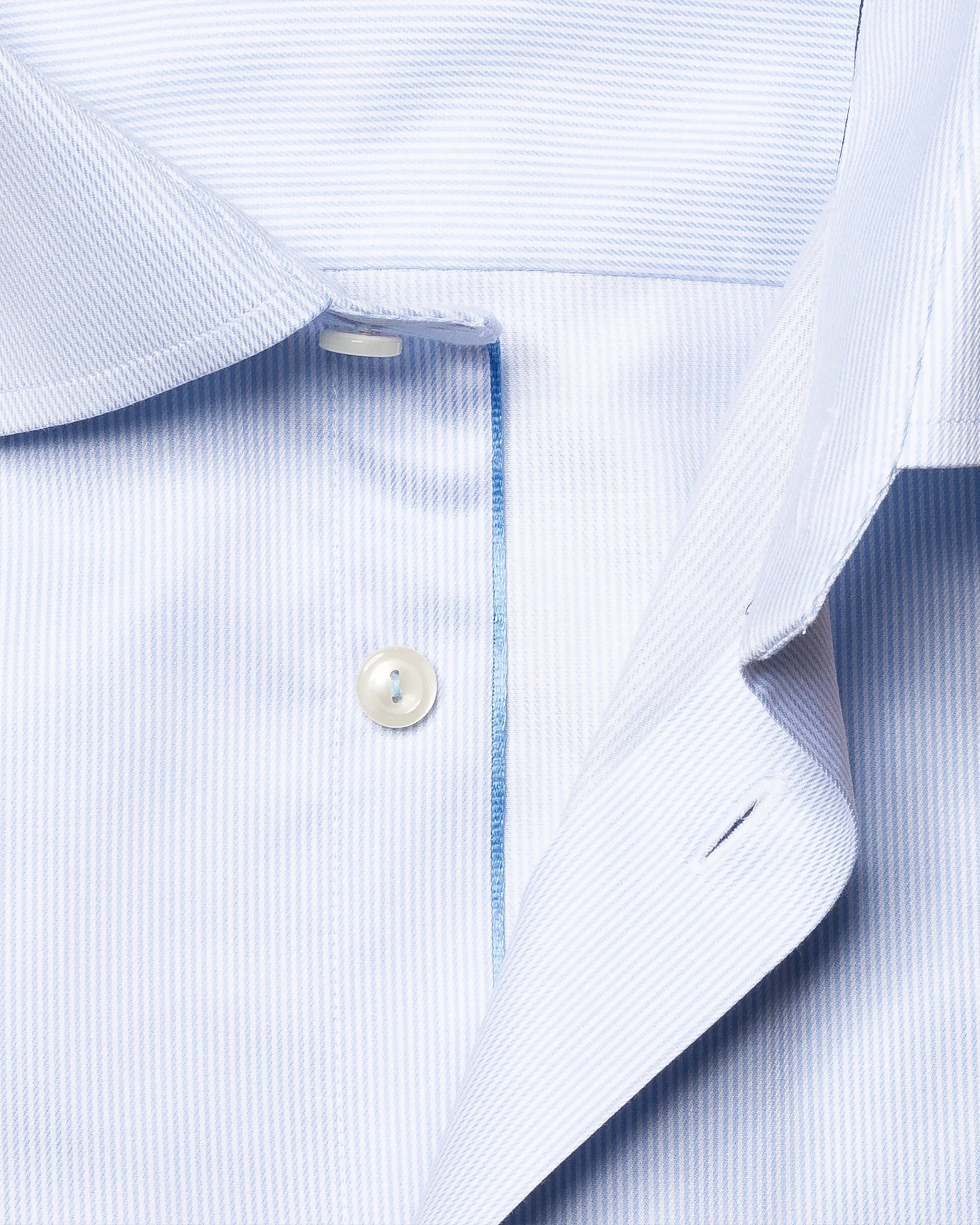 Eton - light blue striped stretch twill shirt