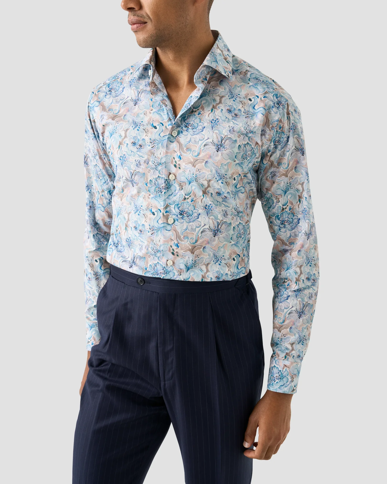 Eton - Floral Print Fine Twill Shirt