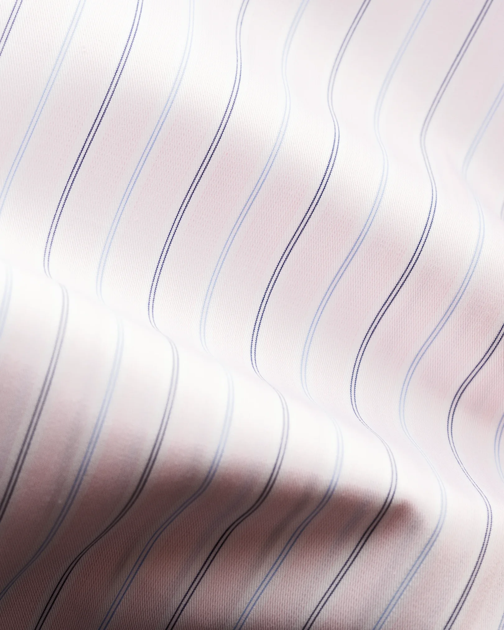 Eton - pink striped white collar elevated pique shirt
