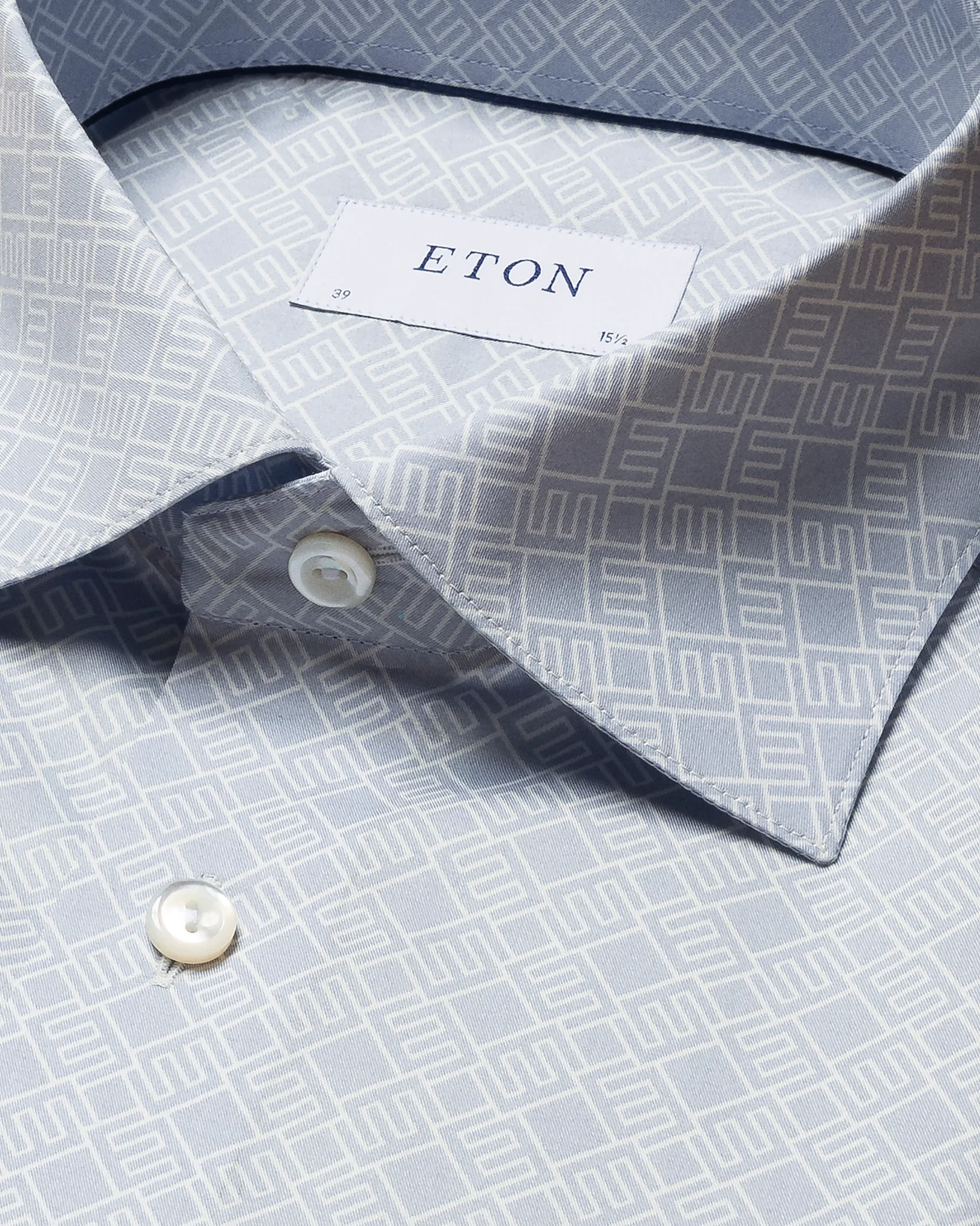 Eton - light blue fine twill e print