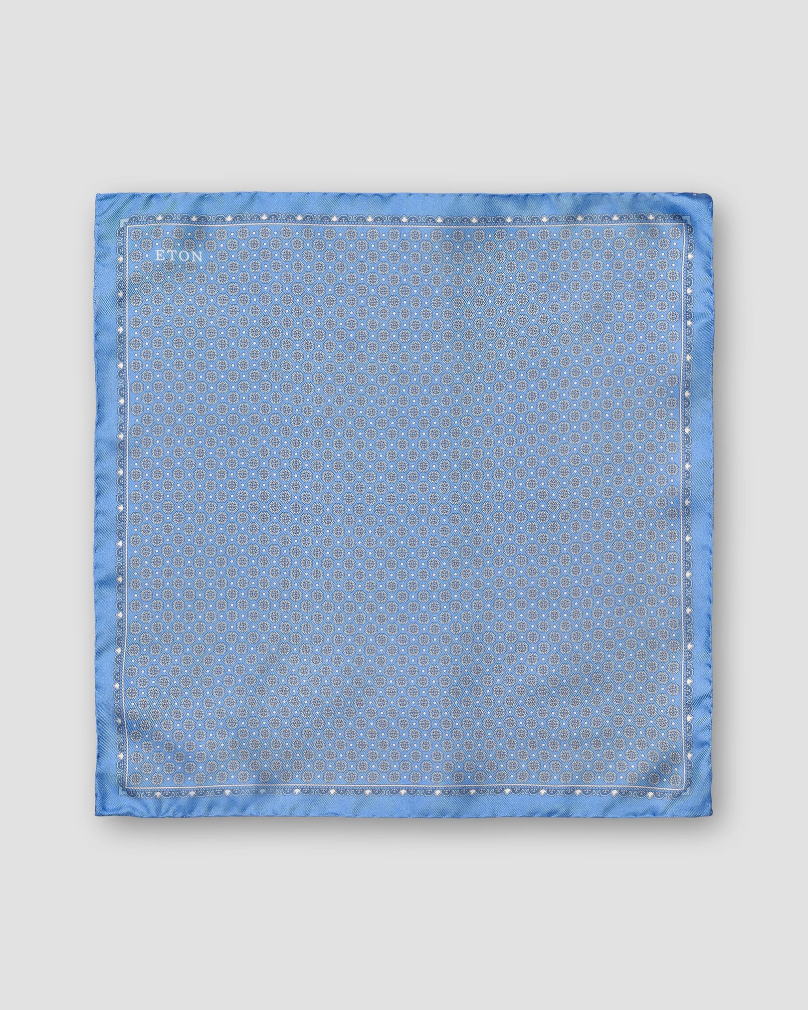 Eton - light blue geometric silk pocket