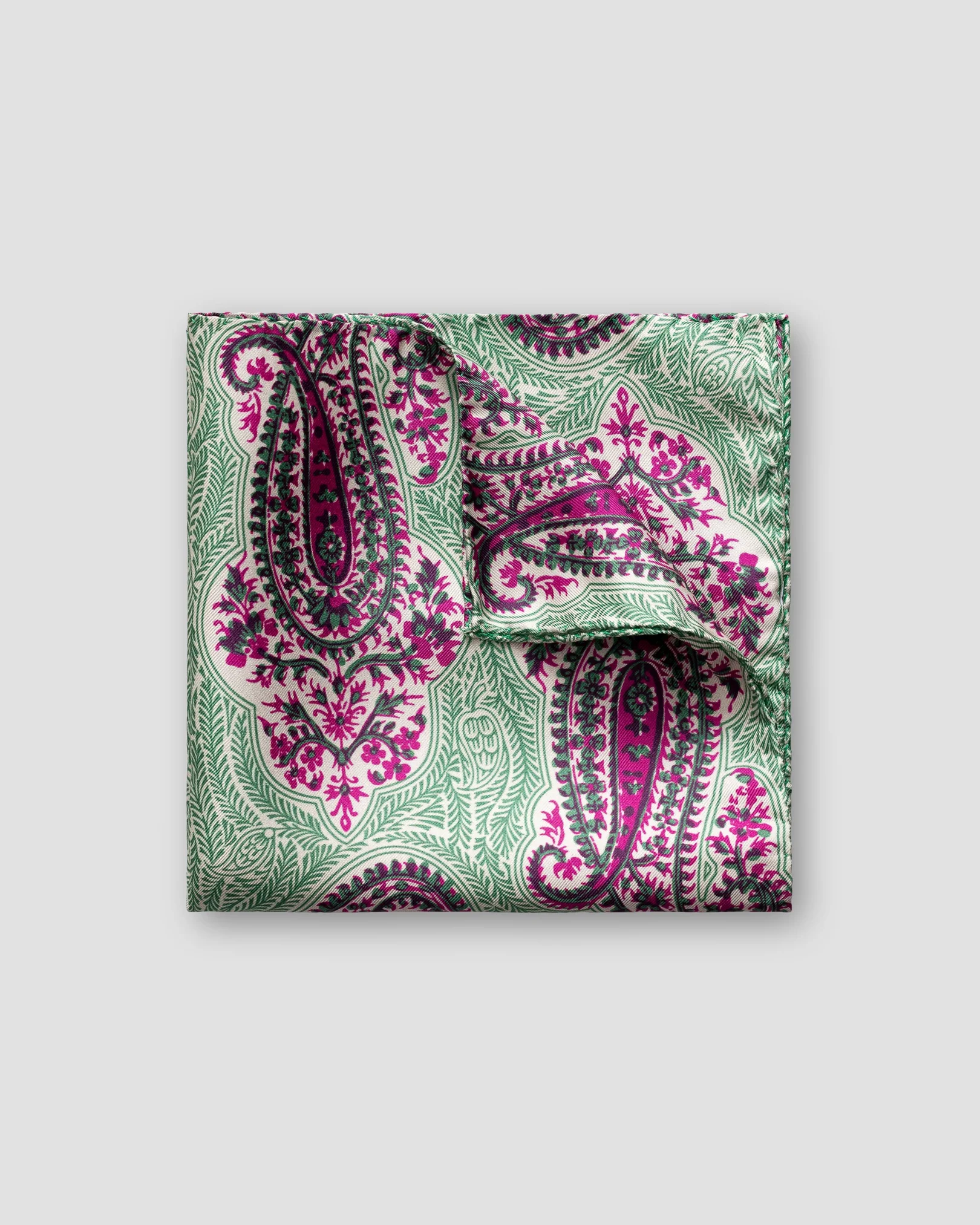 Eton - green bold paisley pocket square