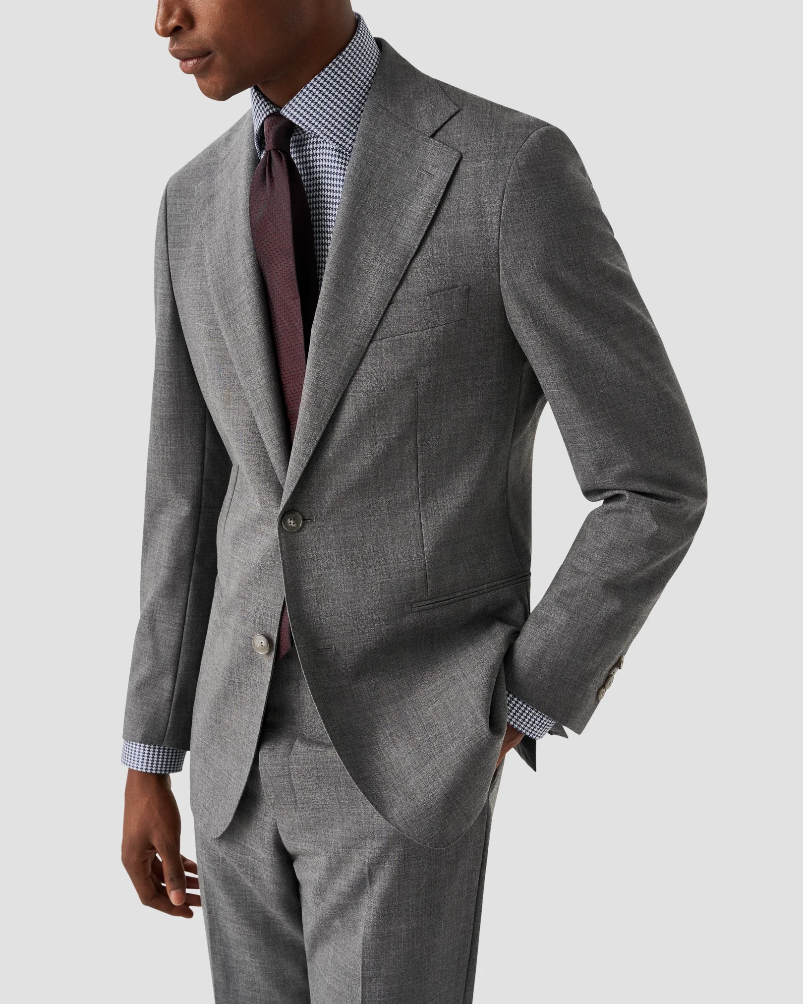 Eton - navy houndstooth signature twill