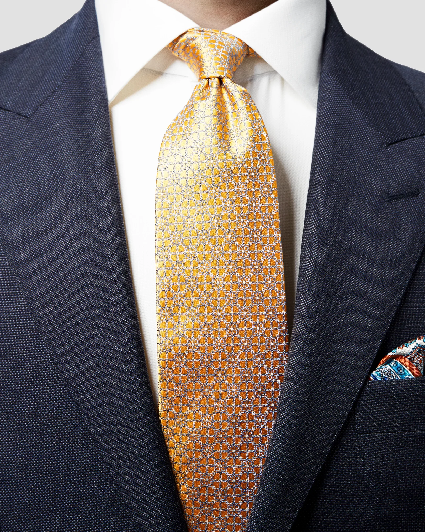 Eton - yellow floral woven silk tie